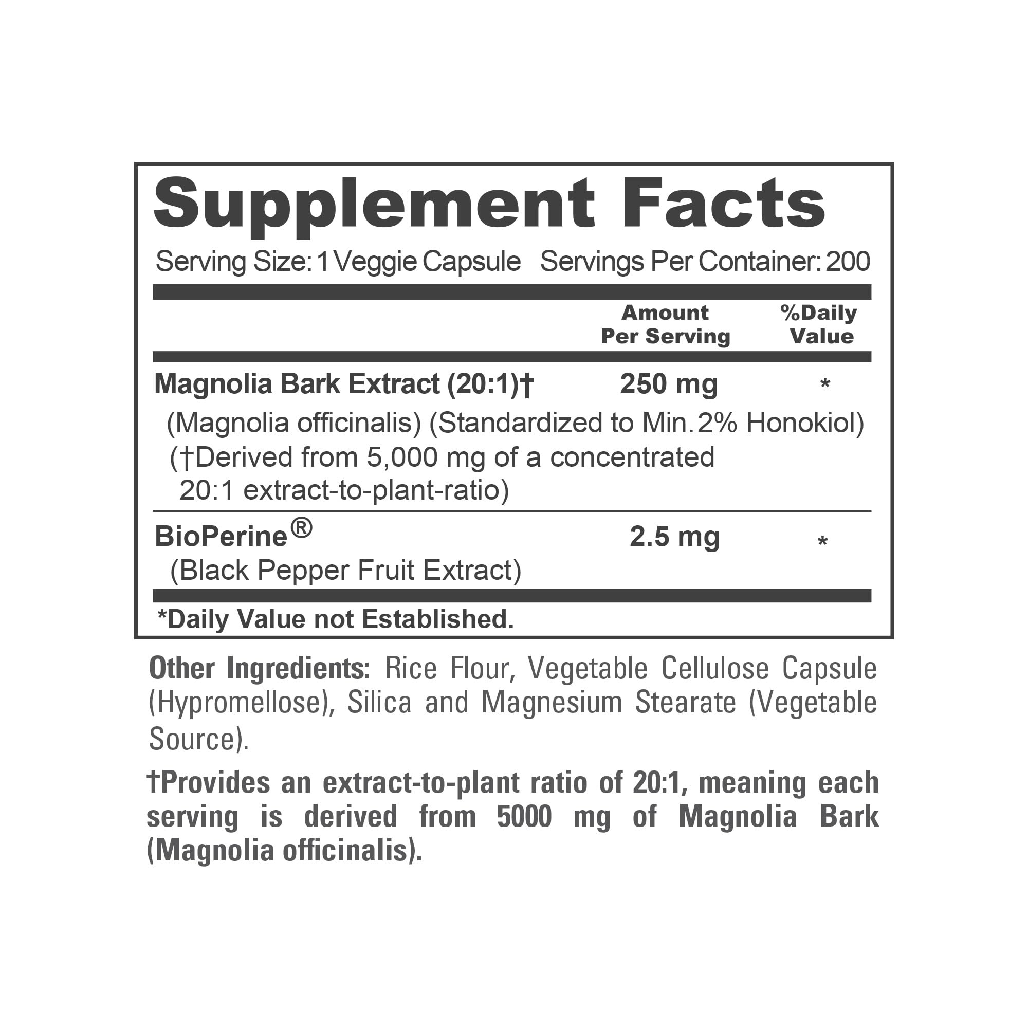 NusaPure Magnolia Bark 20:1 Extract, 250 mg Equivalent to 5,000 mg 200 Vegan Vegetarian Capsules Non-GMO NusaPure buy supplements canada