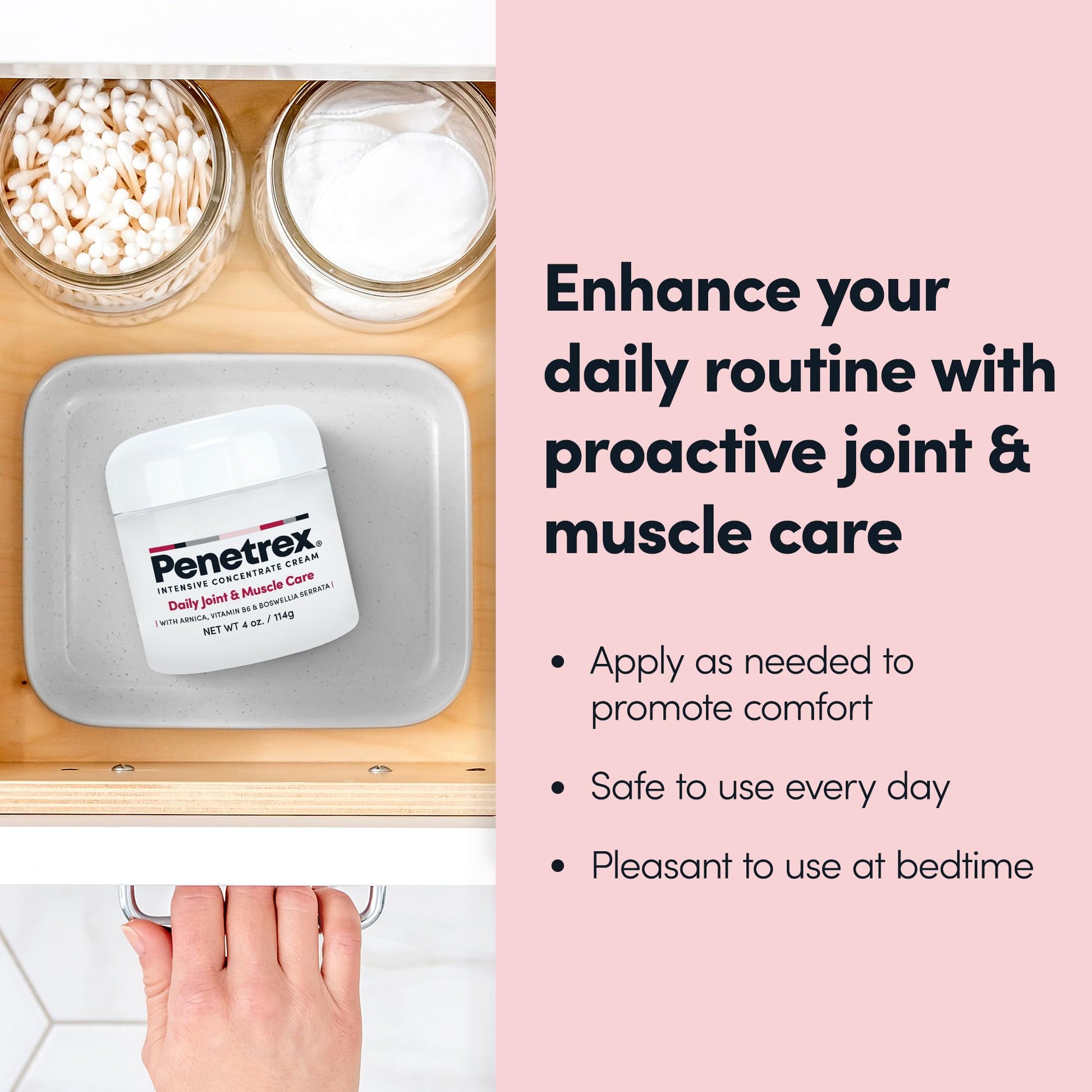 Penetrex Joint & Muscle Therapy - Soothing Comfort for Back, Neck, Hands, Feet - Premium Whole Body Rub with Arnica, Vitamin B6 MSM & Boswellia - Non-Greasy 4oz Cream Penetrex buy supplements canada