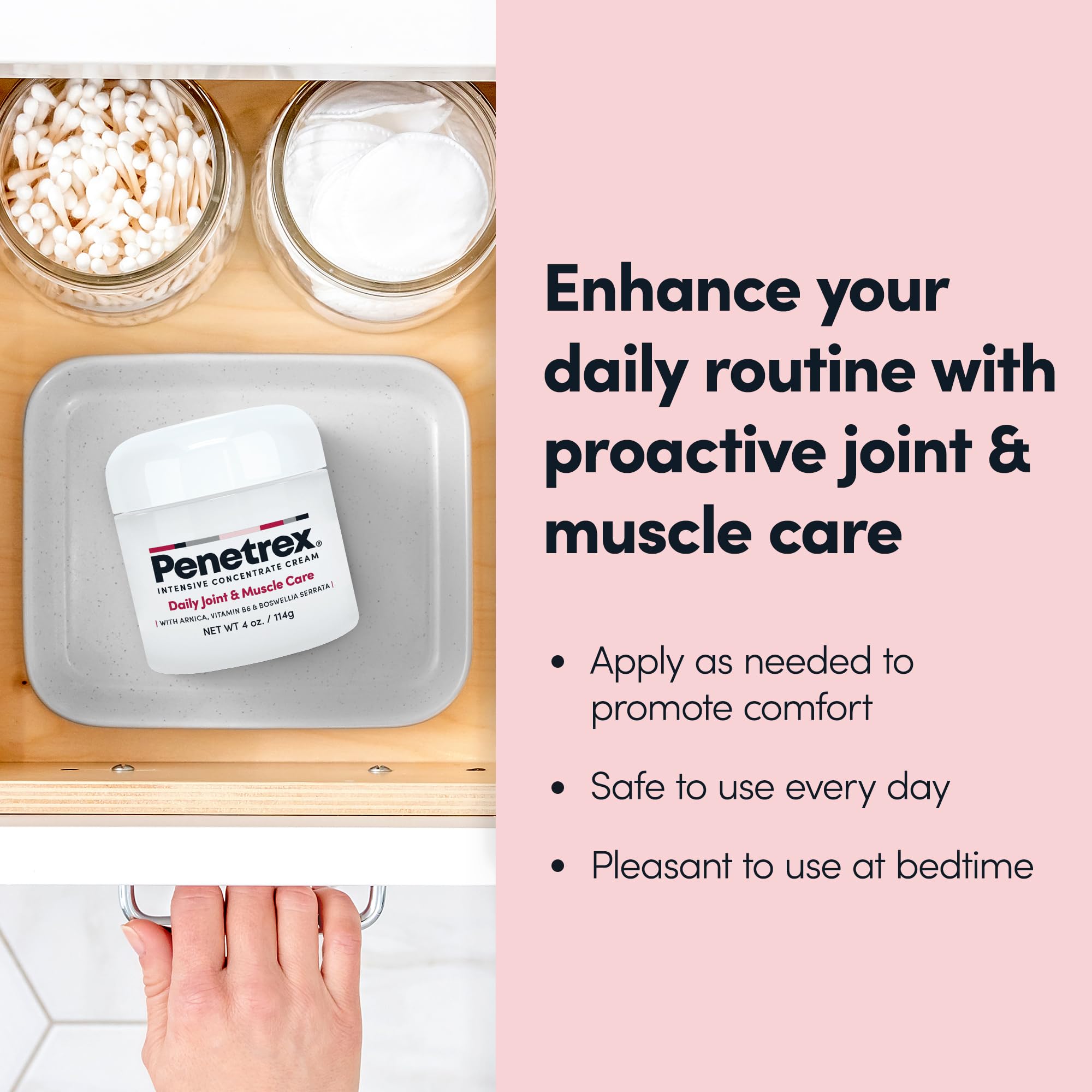 Penetrex Joint & Muscle Therapy - Soothing Comfort for Back, Neck, Hands, Feet - Premium Whole Body Rub with Arnica, Vitamin B6 MSM & Boswellia - Non-Greasy 4oz Cream Penetrex buy supplements canada