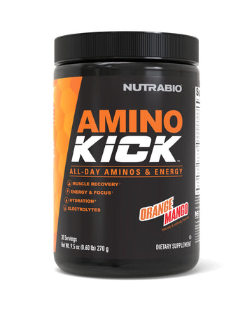 NutraBio Amino Kick - BCAA's, Electrolytes for Hydration, Natural Caffeine- 30 Servings NutraBio buy supplements canada