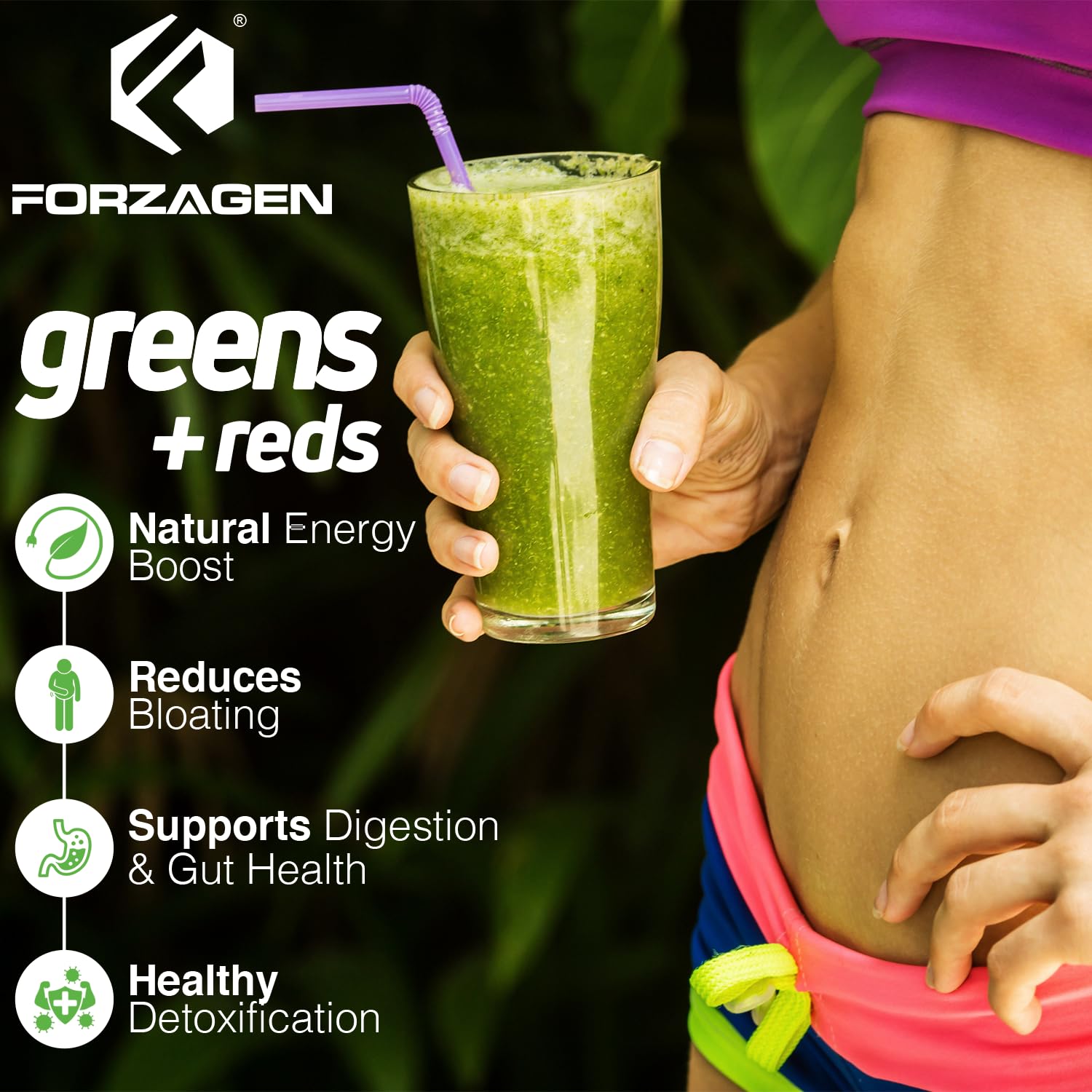 Forzagen Vegan Greens & Reds Superfood Powder - Organic Super Greens Powder | Premium Veggie Powder Supplement | 35 Servings Reds and Greens Superfood Powder Forzagen buy supplements canada