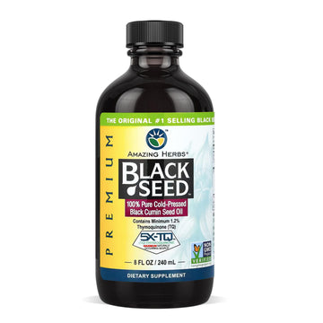 Amazing Herbs Premium Liquid Black Seed Oil - Cold Pressed with Nigella & Sativa, Aids in Digestive Health, Omegas 3 6 & 9, Immune Support, Brain Function Amazing Herbs buy supplements canada