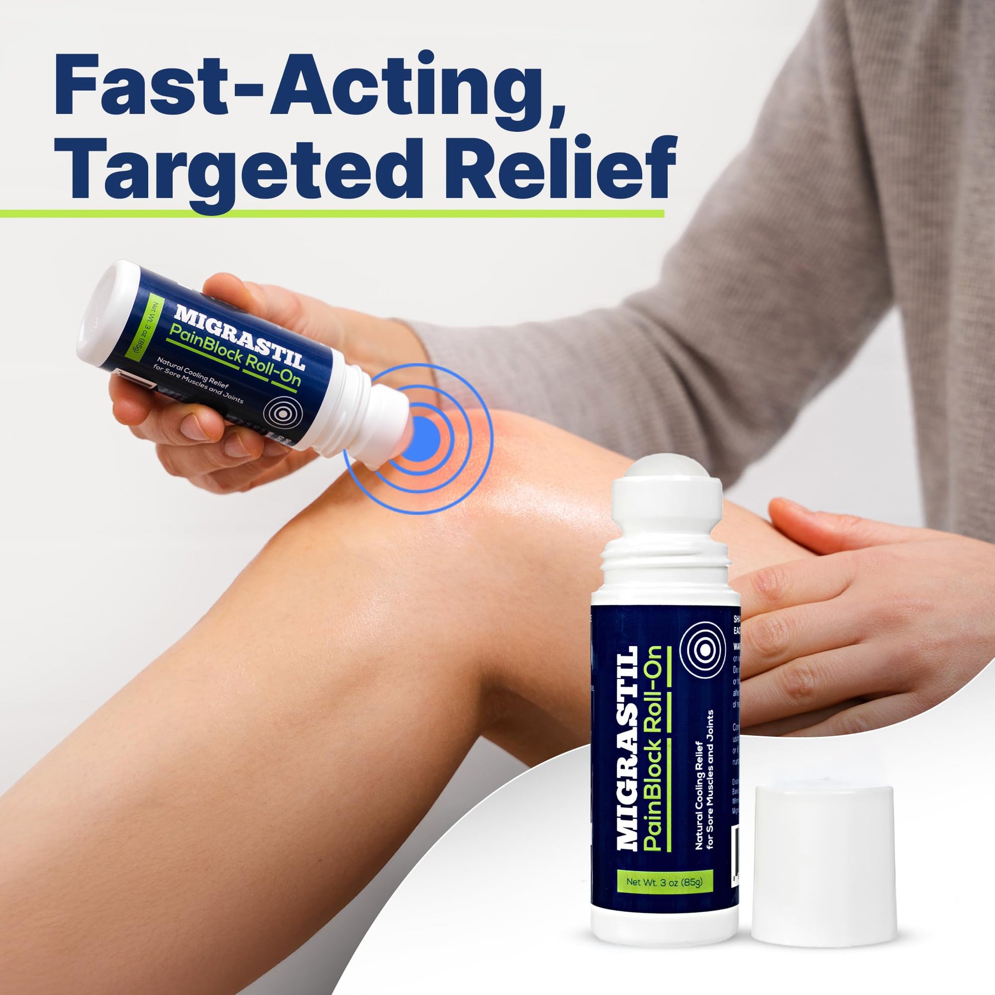 Basic Vigor Migrastil PainBlock Roll-On, 3 oz - Topical Roll-On for Muscle Aches, Cramps, Joint & Nerve Discomfort. Works Great on Shoulders, Neck, Feet, Knees, Legs, Back, Elbows, HIPS, Etc. Basic Vigor buy supplements canada