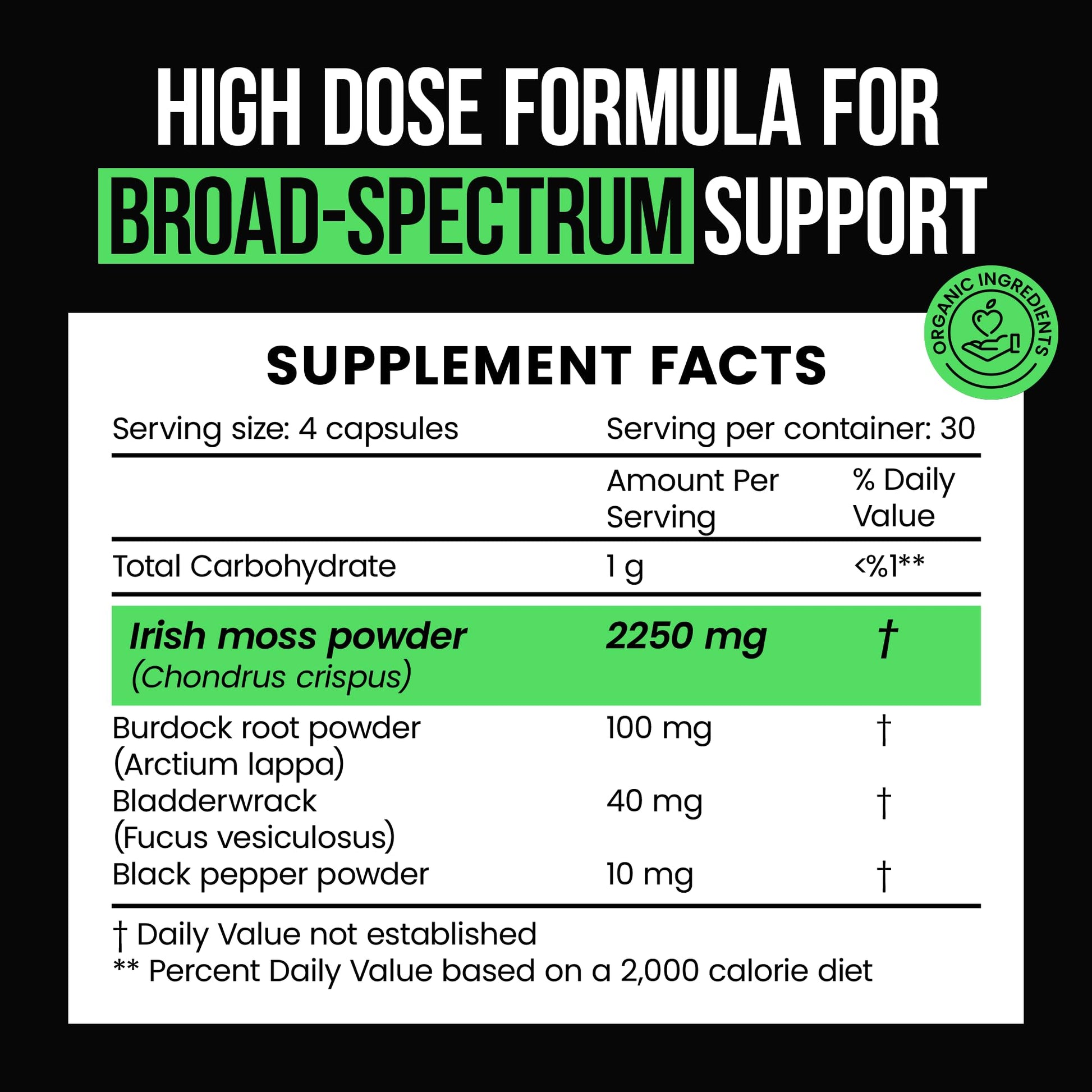 VitaRaw Organic Irish Sea Moss Capsules 2400 mg - Burdock Root and Bladderwrack Powder Real Seamoss Pills for Immune Support, Joint and Gut Health Help - Raw Sea Moss Advanced Herbal Supplement VitaRaw buy supplements canada