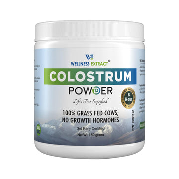WELLNESS EXTRACT Bovine Colostrum Powder Rich in Protein & Lactoferrin- The True Certified Supplement for Immune Support, Gut Health, Muscle Growth - 150g WELLNESS EXTRACT buy supplements canada