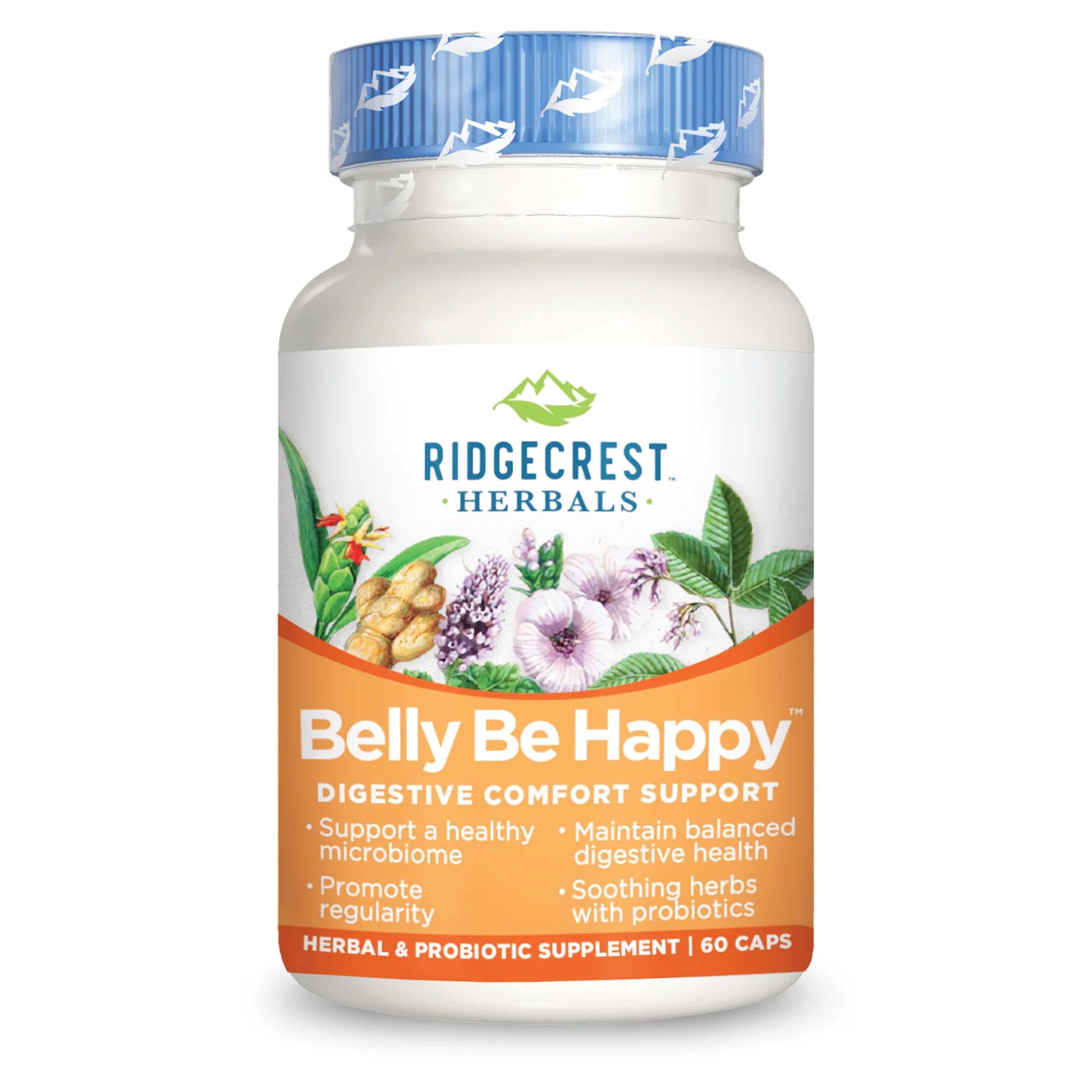 RidgeCrest Herbals Belly Be Happy - 60 Capsules - Digestive Comfort Support - Non-GMO RidgeCrest Herbals buy supplements canada