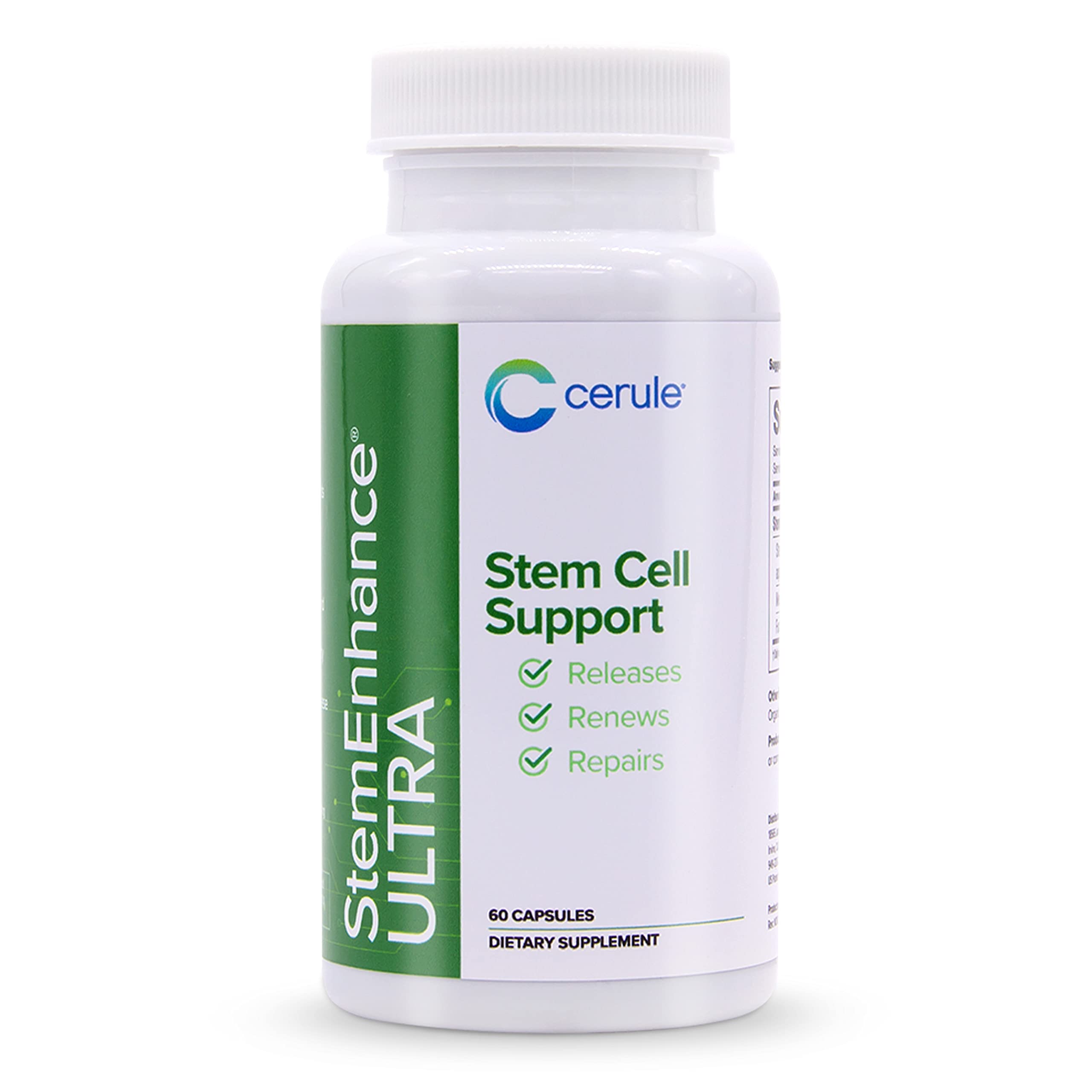 Cerule StemEnhance Ultra Natural Stem Cell Support Supplement – Freshwater Microalgae and Marine Macroalgae Extracts for Cellular Renewal, Immune Function, Energy, and Tissue Recovery – 60 Capsules Cerule buy supplements canada