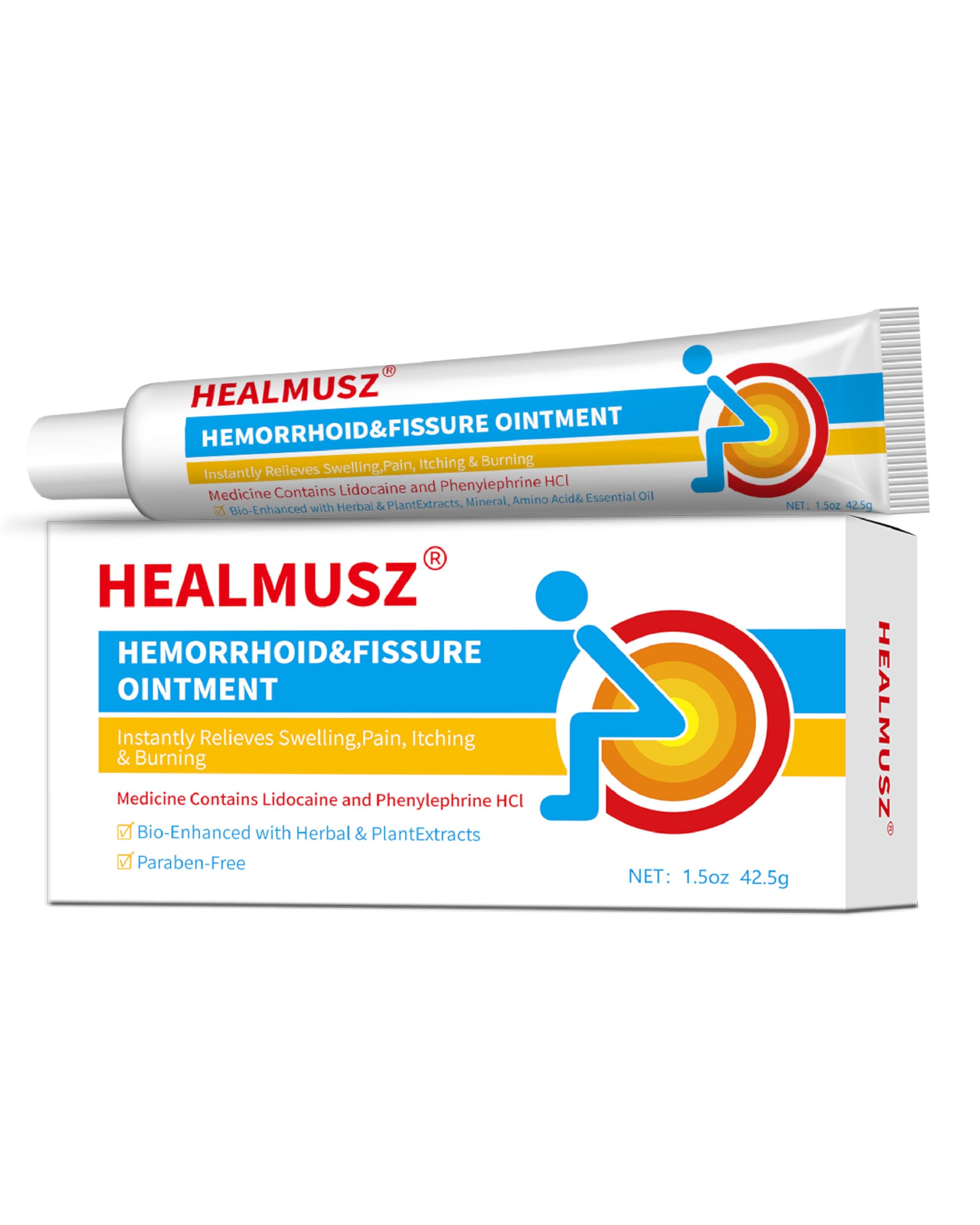 HEALMUSZ Hemorrhoid Fissure Ointment– Hemorrhoid Treatment and Hemorrhoid Cream with Lidocaine and Phenylephrine HCI for Fast Acting Relief of Pain, Swelling, Discomfort, and Itching(1.5 oz) HEALMUSZ buy supplements canada