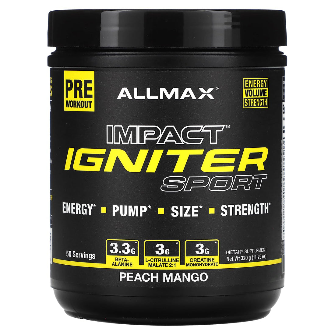 Allmax IGNITER SPORT Peach Mango (320g) Allmax buy supplements canada