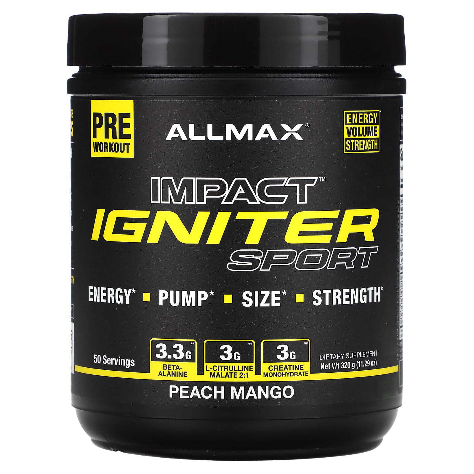 Allmax IGNITER SPORT Peach Mango (320g) Allmax buy supplements canada