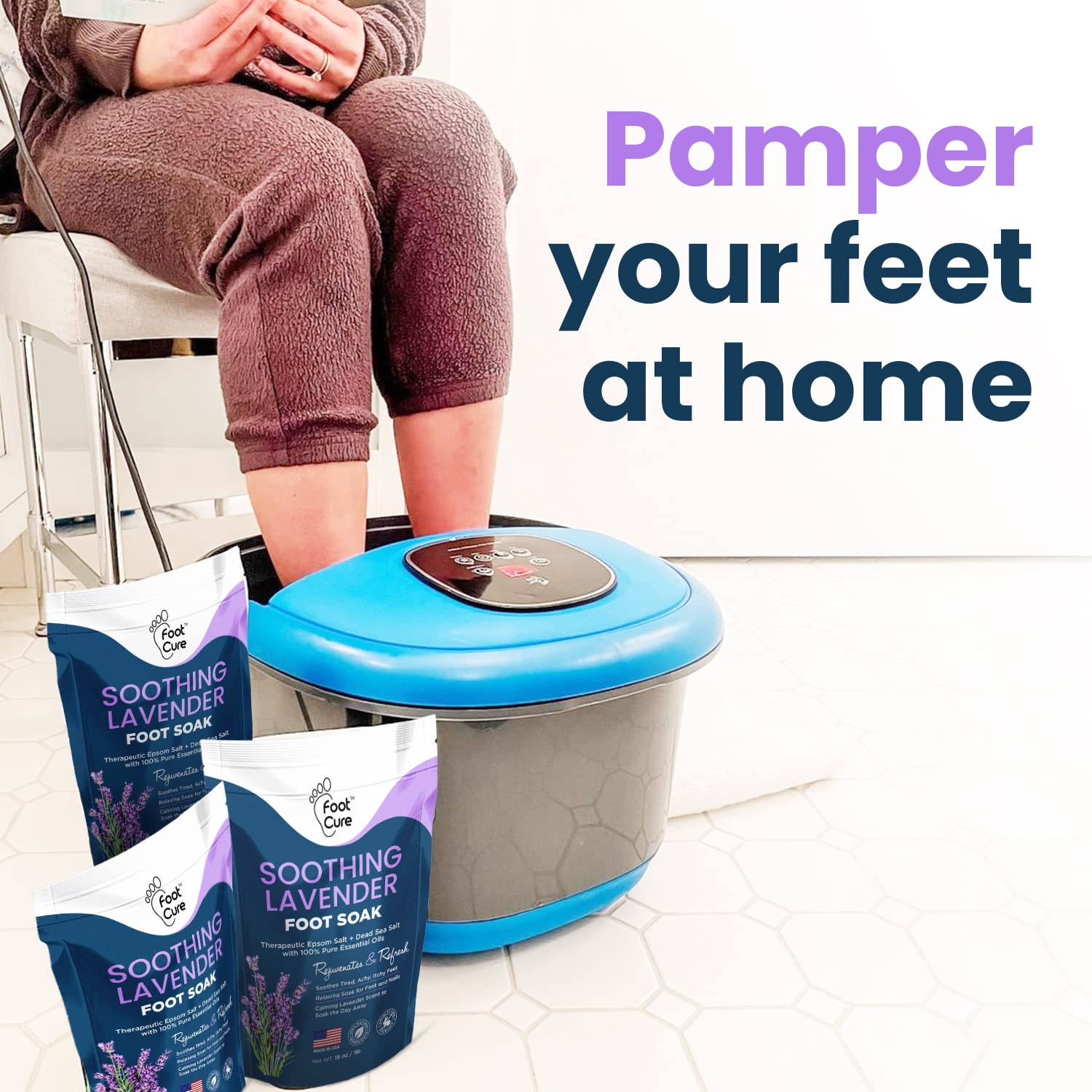 Soothing Lavender Foot Soak with Epsom Salt - Best Toenail Treatment, & Softens Calluses FOOT CURE buy supplements canada