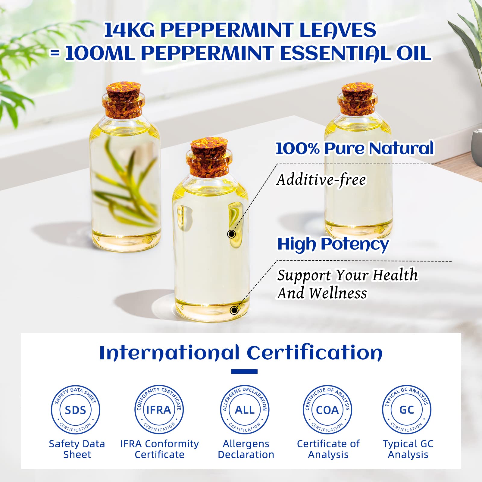 HIQILI Peppermint Oil 100ML, 100% Pure Peppermint Essential Oil Natural for Diffuser HIQILI buy supplements canada