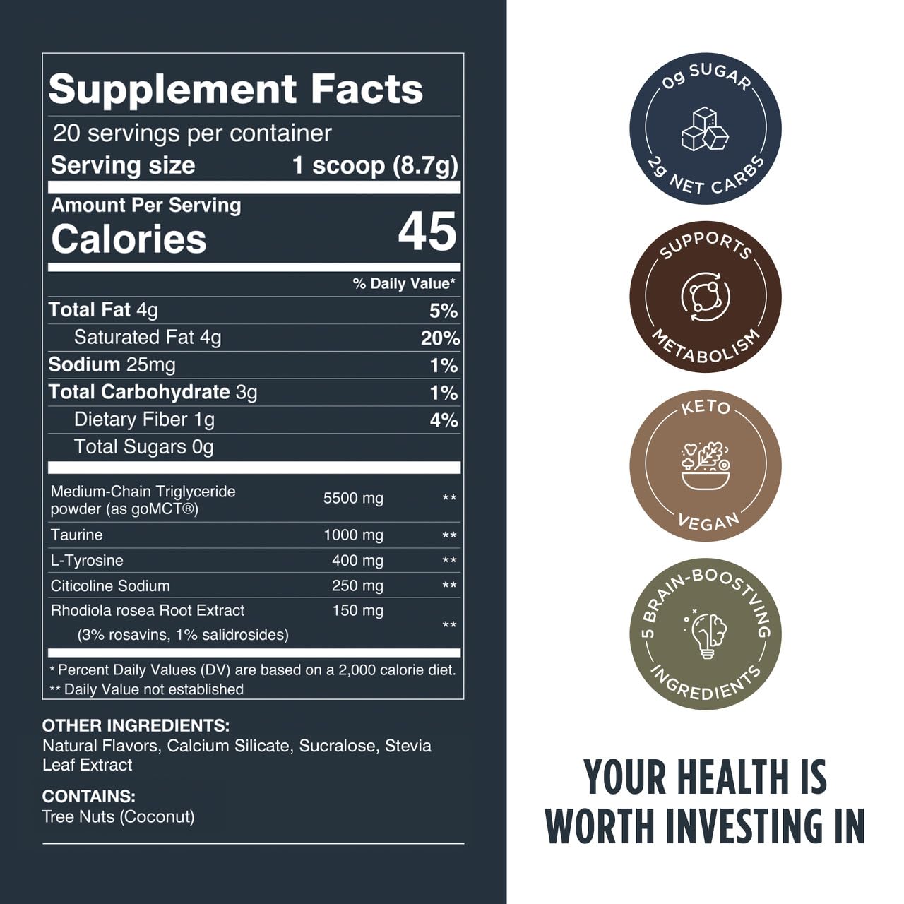 LIFESTACKS Focus Coffee Creamer for Energy & Clarity - MCT Powder + Nootropics + Adaptogens - Boost Productivity Without Jitters or Crash - Keto, Vegan, 0 Sugar - with Taurine, L-Tyrosine, Rhodiola LIFESTACKS buy supplements canada