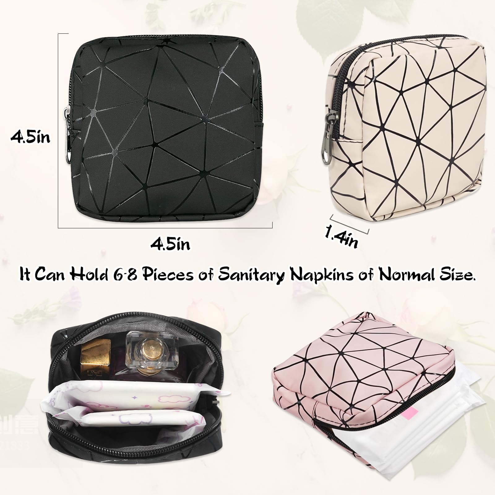Yazabai Sanitary Napkin Storage Bag Pouch 4PCS Pads and Tampons Bags Pouches Portable Yazabai buy supplements canada