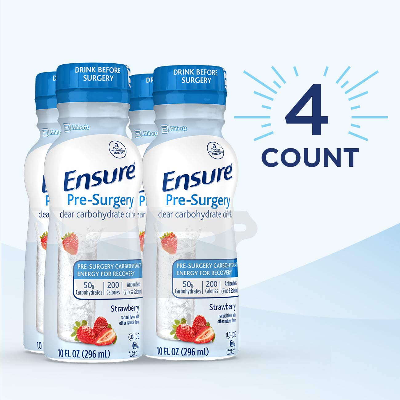 Ensure Pre-Surgery, Clear Carbohydrate Drink, Strawberry, 10 fl oz, 4 Count Ensure Surgery buy supplements canada