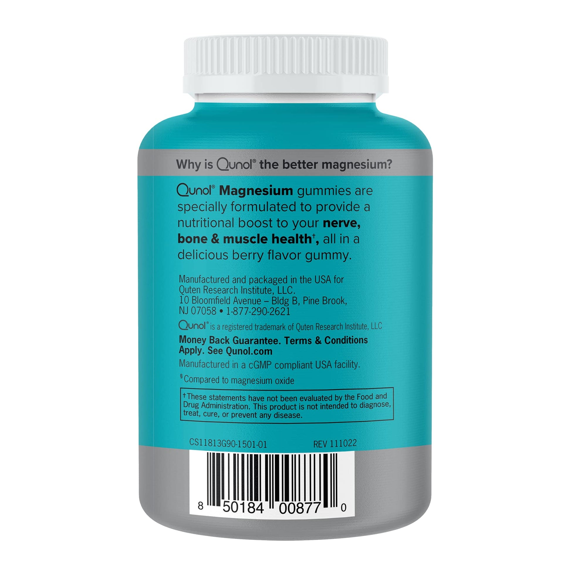 Qunol Magnesium Gummies for Adults, 200mg Elemental Magnesium (from 1,750mg Magnesium Citrate), High Absorption Magnesium Supplement, Supports Nerve, Bone and Muscle Health, Vegetarian, 90 Count Qunol buy supplements canada