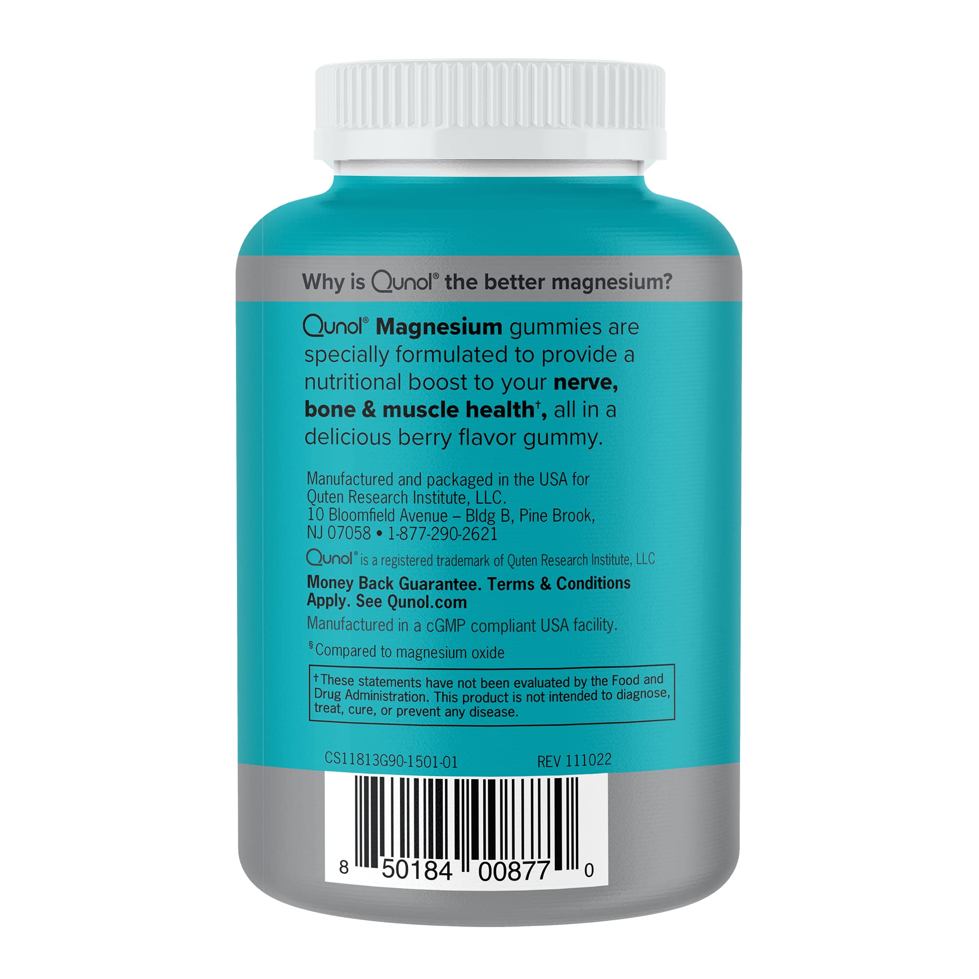 Qunol Magnesium Gummies for Adults, 200mg Elemental Magnesium (from 1,750mg Magnesium Citrate), High Absorption Magnesium Supplement, Supports Nerve, Bone and Muscle Health, Vegetarian, 90 Count Qunol buy supplements canada