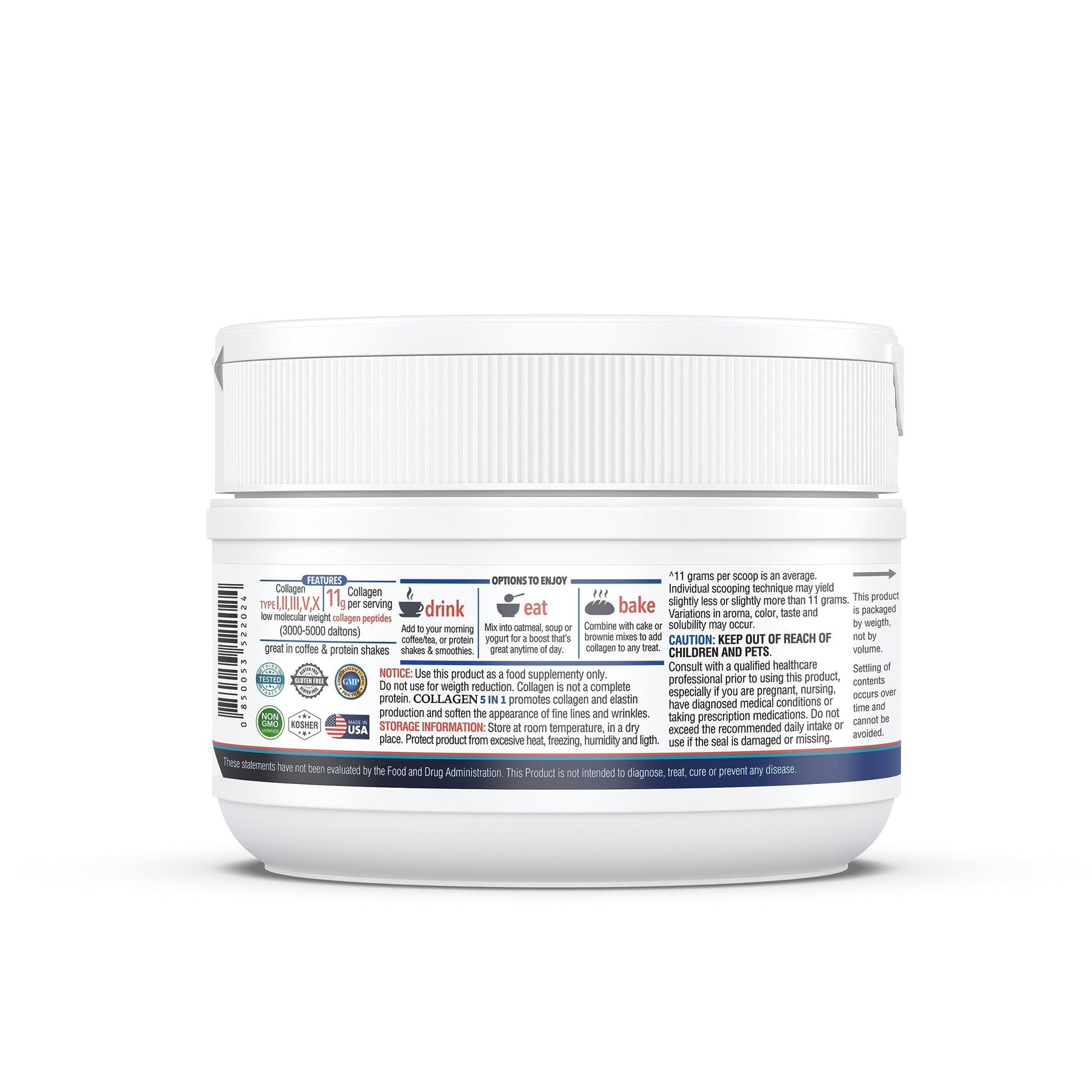 KAPPA NUTRITION Collagen Peptides Powder, 5 in 1 Multi-Collagen Advanced Complex with Hydrolyzed Collagen Peptides, Supports Skin, Hair, Nails, Joints & Bones / 30 Servings KAPPA NUTRITION buy supplements canada
