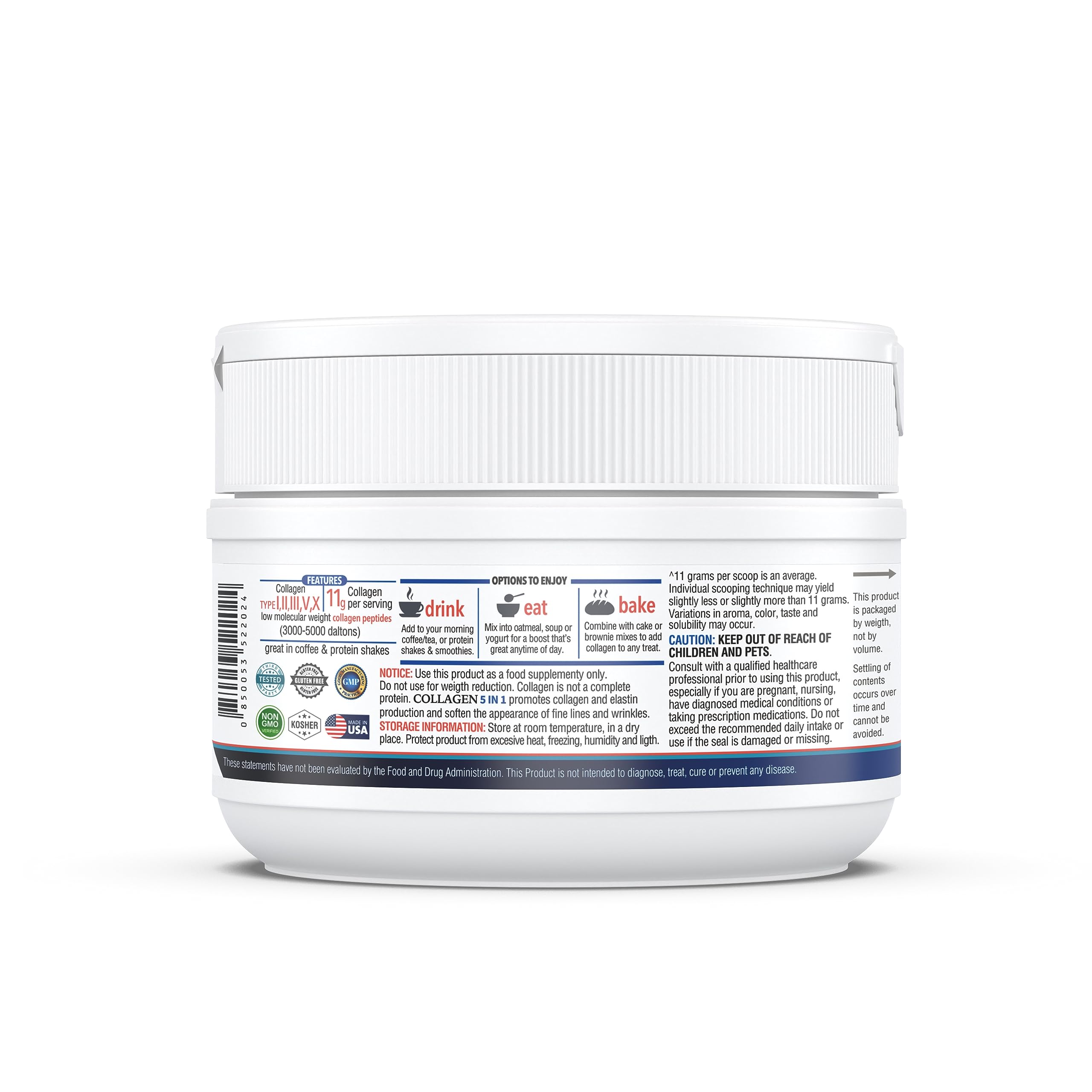 KAPPA NUTRITION Collagen Peptides Powder, 5 in 1 Multi-Collagen Advanced Complex with Hydrolyzed Collagen Peptides, Supports Skin, Hair, Nails, Joints & Bones / 30 Servings KAPPA NUTRITION buy supplements canada