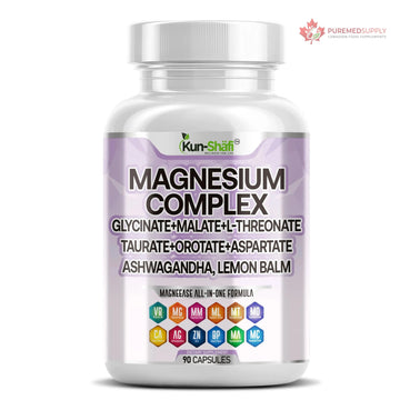 Kun Shafi Magnesium Complex with Magnesium Glycinate Malate, L-Threonate, Taurate, Orotate, Zinc,Aspartate, Copper Manganese & Vitamin D3 B6 Complex - 1Pack Kun Shafi buy supplements canada