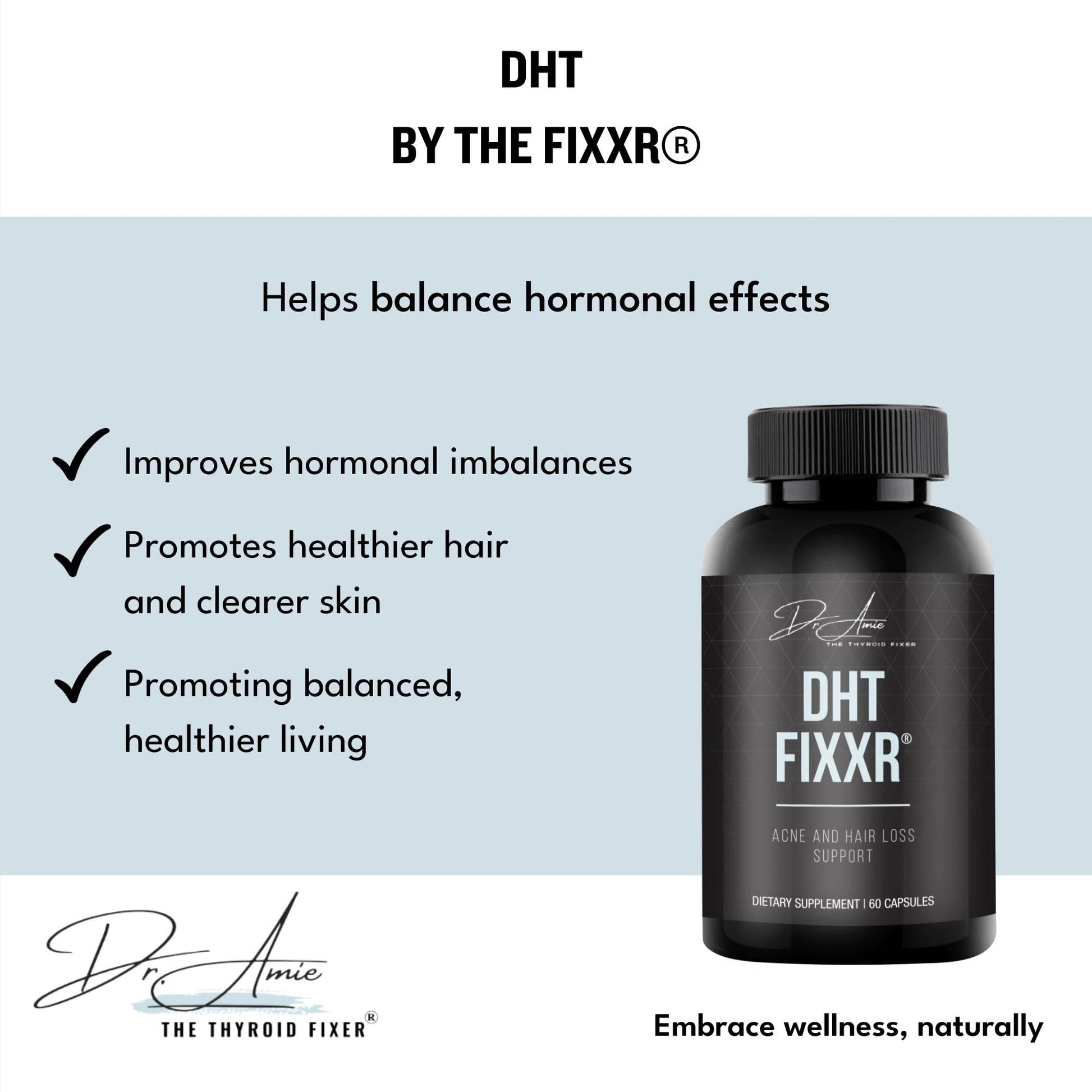 Fixxr DHT Support by Dr. Amie | with Saw Palmetto and Nettles | Acne and Hair Loss Support | 60 Capsules Fixxr buy supplements canada