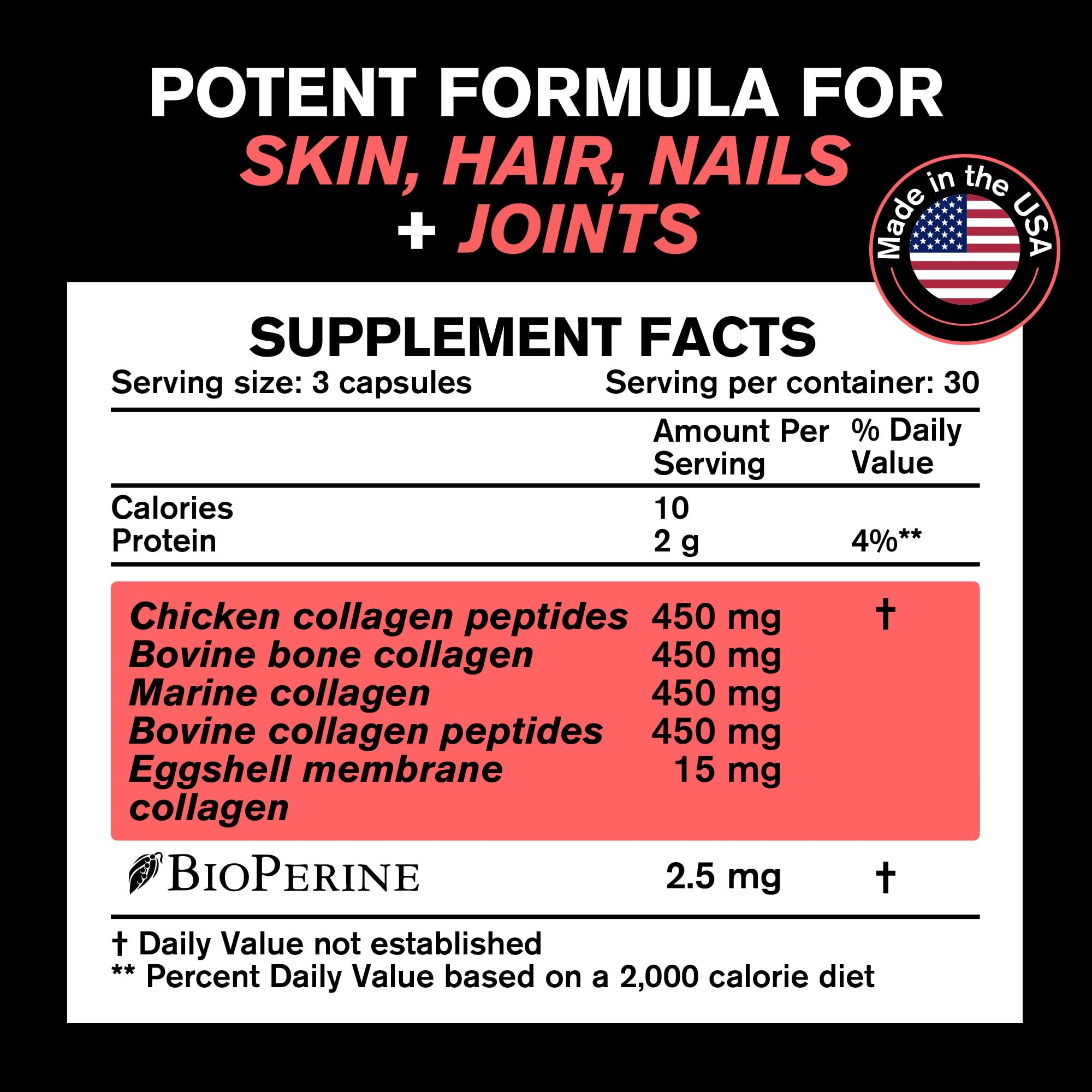 VitaRaw Collagen Pills 1800 mg - Multi Collagen Supplements (Types I, II, III, V & X) Grass Fed Non GMO Collagen Peptides Pills for Hair, Skin and Joints - Hydrolyzed Collagen Protein Powder VitaRaw buy supplements canada