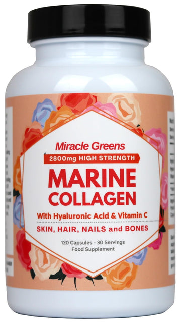 2800mg Marine Collagen Capsules – Highest Strength Type 1 Hydrolysed Collagen with Hyaluronic Acid and Vitamin C Miracle Greens buy supplements canada