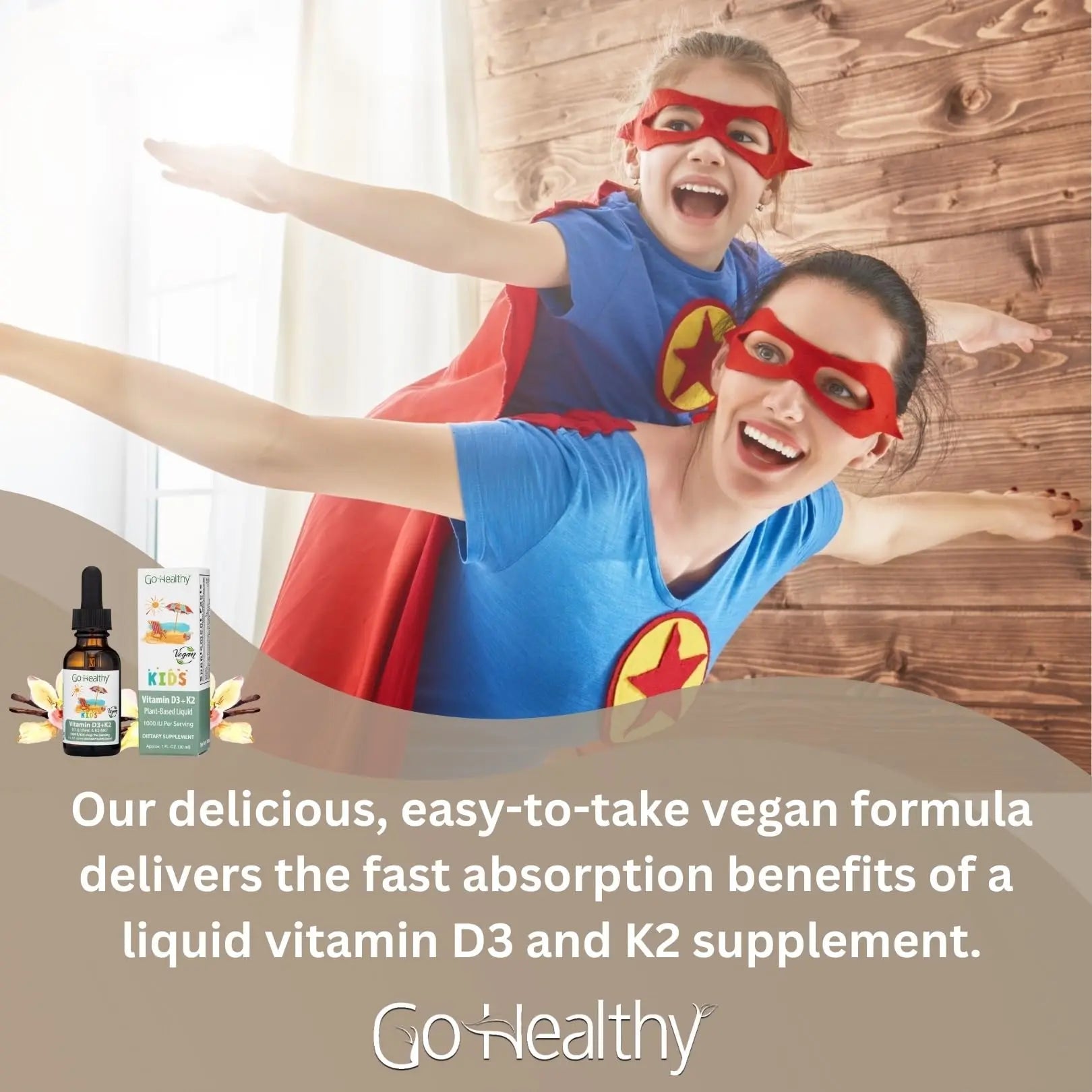 Go Healthy Kids Vitamins D3 K2 (MK-7), Child Vitamin D, Liquid Vegan D3 K2 Drops for Kids Go Healthy Natural buy supplements canada