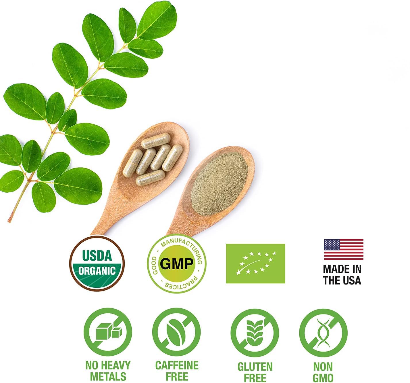 SUPREME HERBALS, 100% Raw and Pure Moringa Leaf Powder Capsules. Organic Certified Moringa Leaf. Natural Superfood with Essential Amino Acids SUPREME HERBALS buy supplements canada