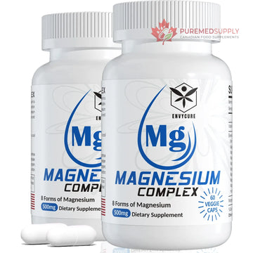 Magnesium Complex Supplement 8 Forms, 500mg Magnesium Glycinate, Malate, Citrate, High Absorption Mg for Calm, Sleep, Mood & Healthy Muscle, Pack of 2, Total 120 Vegan Capsules EnvyCure buy supplements canada