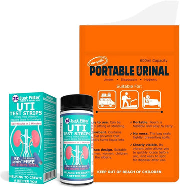 UTI Kit – UTI Test Strips with Emergency Urination Support Bags, 60 Urinary Tract Infection Test Strips with 6 Portable Disposable Urine Bags, Home Urinalysis Test for Leukocytes & Nitrites Just Fitter buy supplements canada