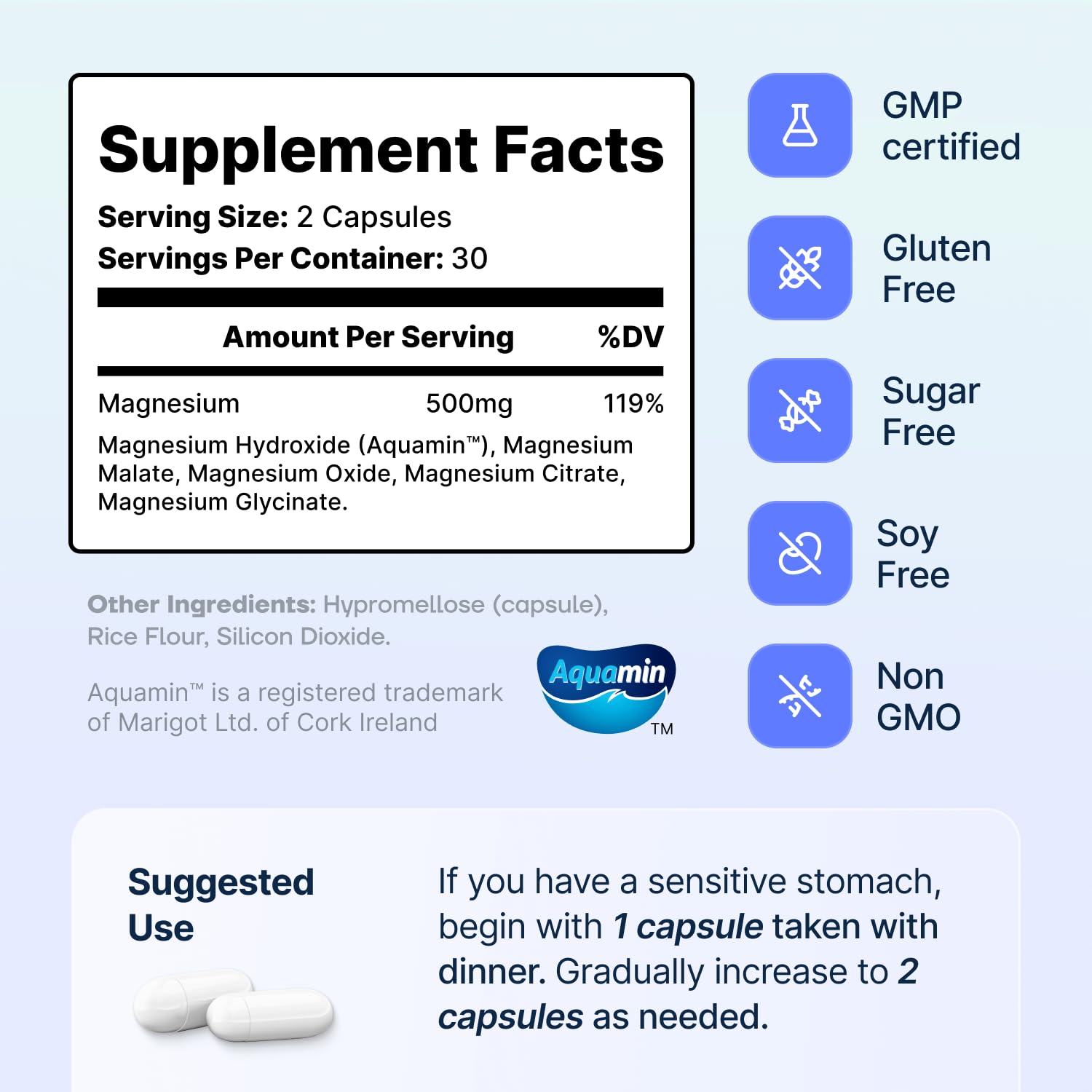 Spectrum 5 Magnesium Complex for Women & Men | Patented Aqua-Ionic® 5X Absorption Technology | 500mg Glycinate, Citrate, Malate + 72 Trace Minerals | Deep Sleep, Leg Cramp Relief & Calm | Non-Laxative SonoHealth buy supplements canada