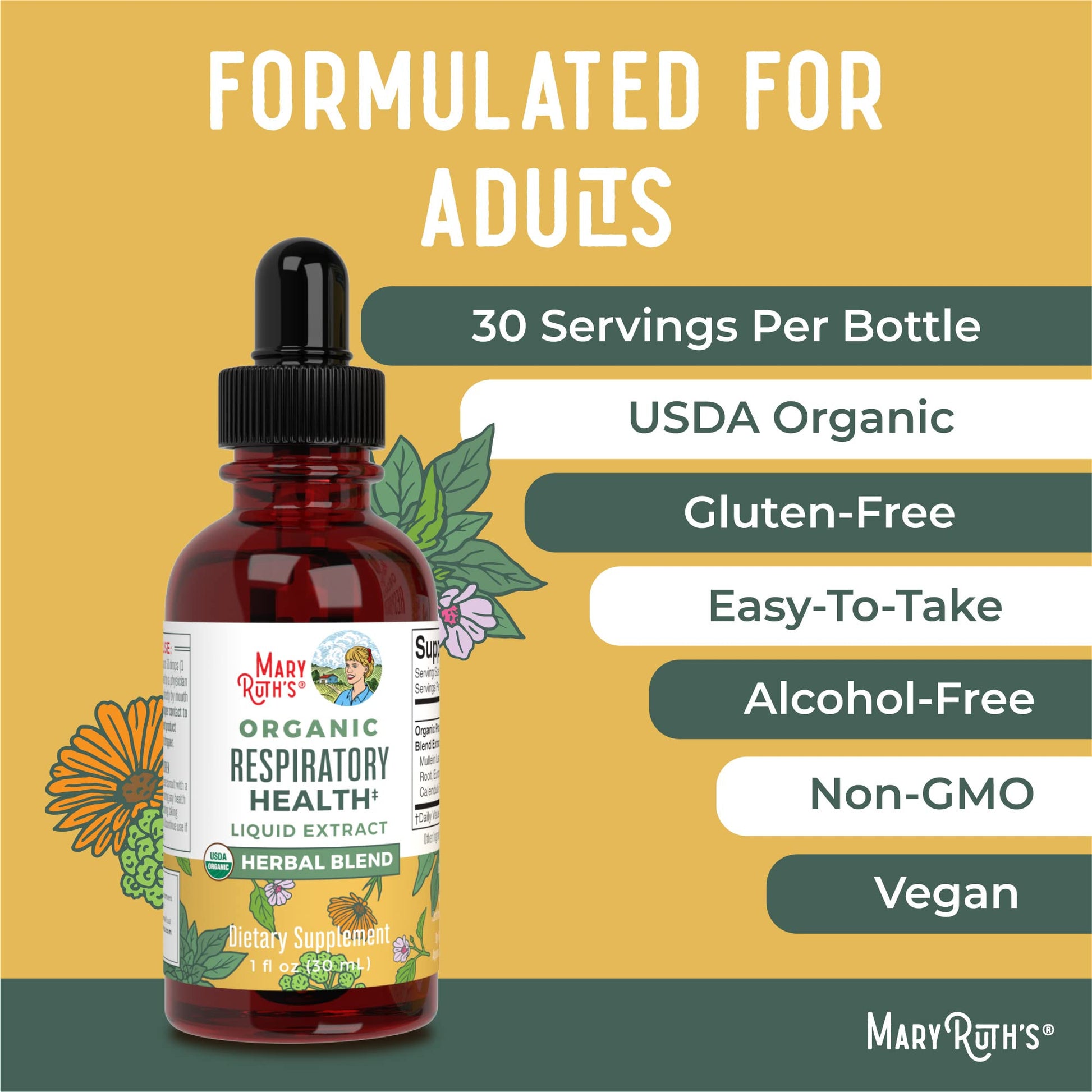 MaryRuth's | USDA Organic Respiratory Health Herbal Supplement Extract MaryRuth Organics buy supplements canada