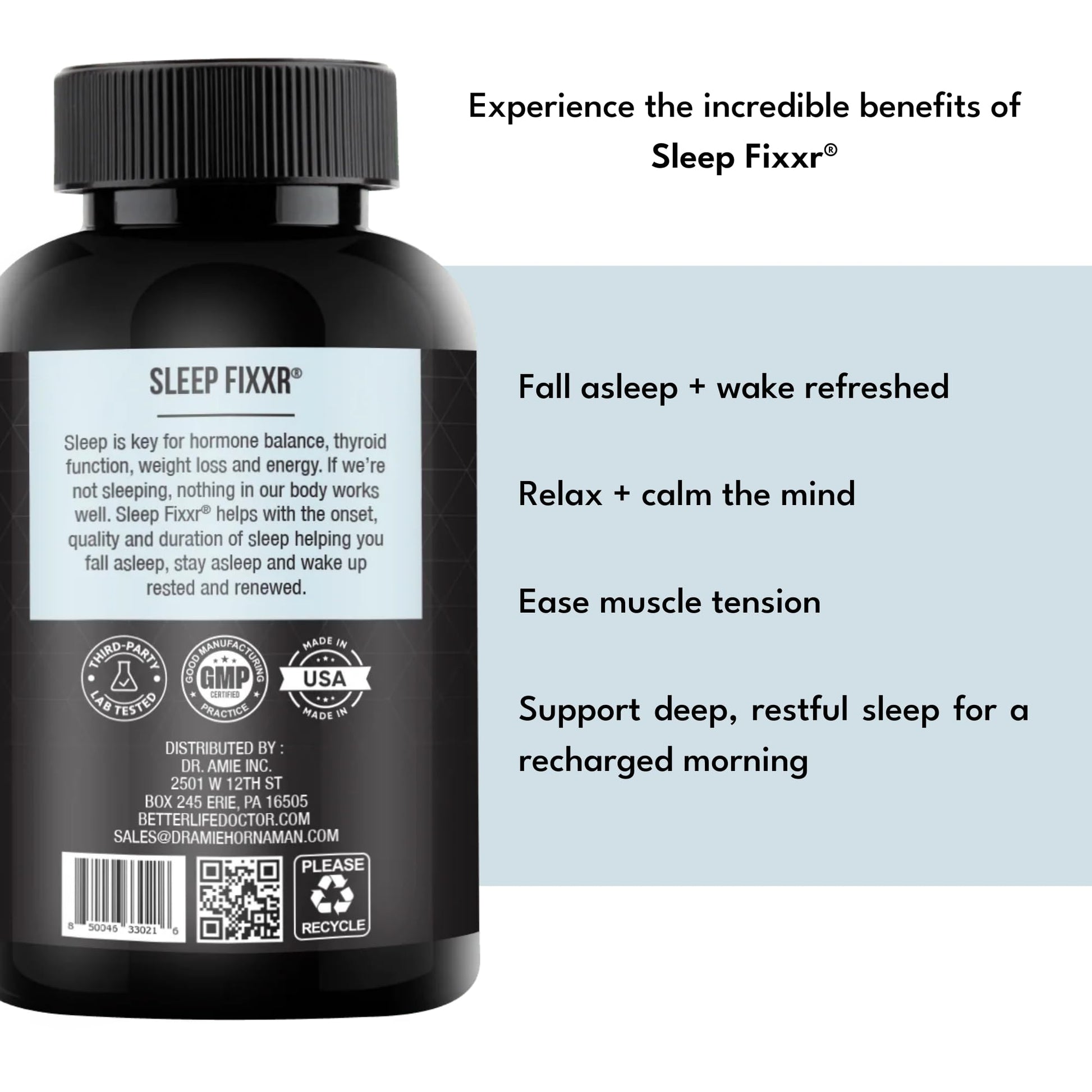 Fixxr Sleep Support by Dr. Amie | with Melatonin, Inositol, and Magnesium | 30 Day Supply, 60 Capsules Fixxr buy supplements canada