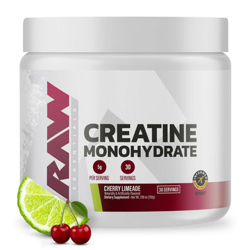 RAW Nutrition Creatine Monohydrate Powder, Cherry Limeade (30 Servings) - Micronized Creatine Monohydrate Supplement for Workout Performance, Build Muscle & Strength RAW buy supplements canada