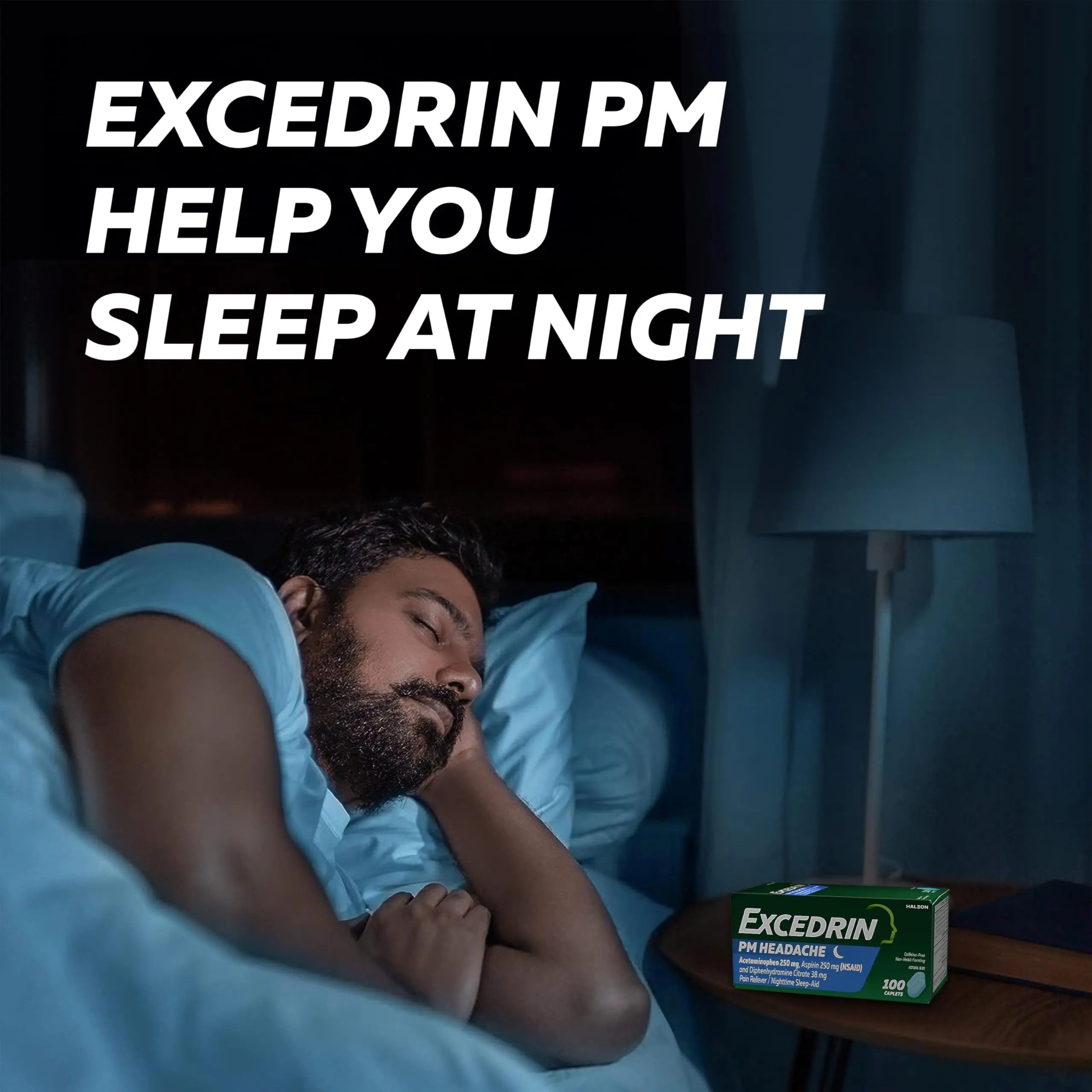 Excedrin PM for Headache Relief, Acetaminophen 250mg, Aspirin 250mg, Diphenhydramine Citrate 38mg, Pain Reliever, Nighttime Sleep-Aid, 100 Count Excedrin buy supplements canada