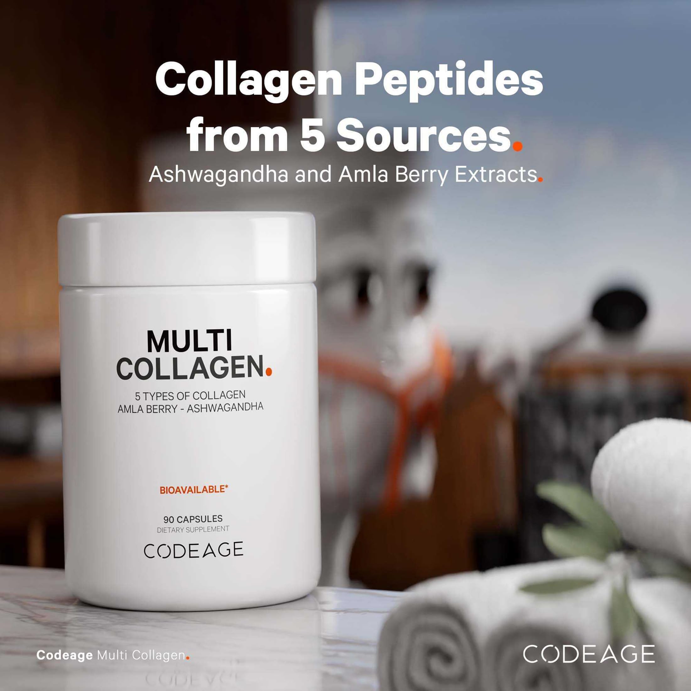 Codeage Multi Collagen Peptides Protein Capsules, 5 Collagen Types, Grass-Fed & Hydrolyzed Bovine Collagen Pills Supplement, Ashwagandha, Amla Berry Vitamins, Collagen Peptides - 90 Capsules Codeage buy supplements canada