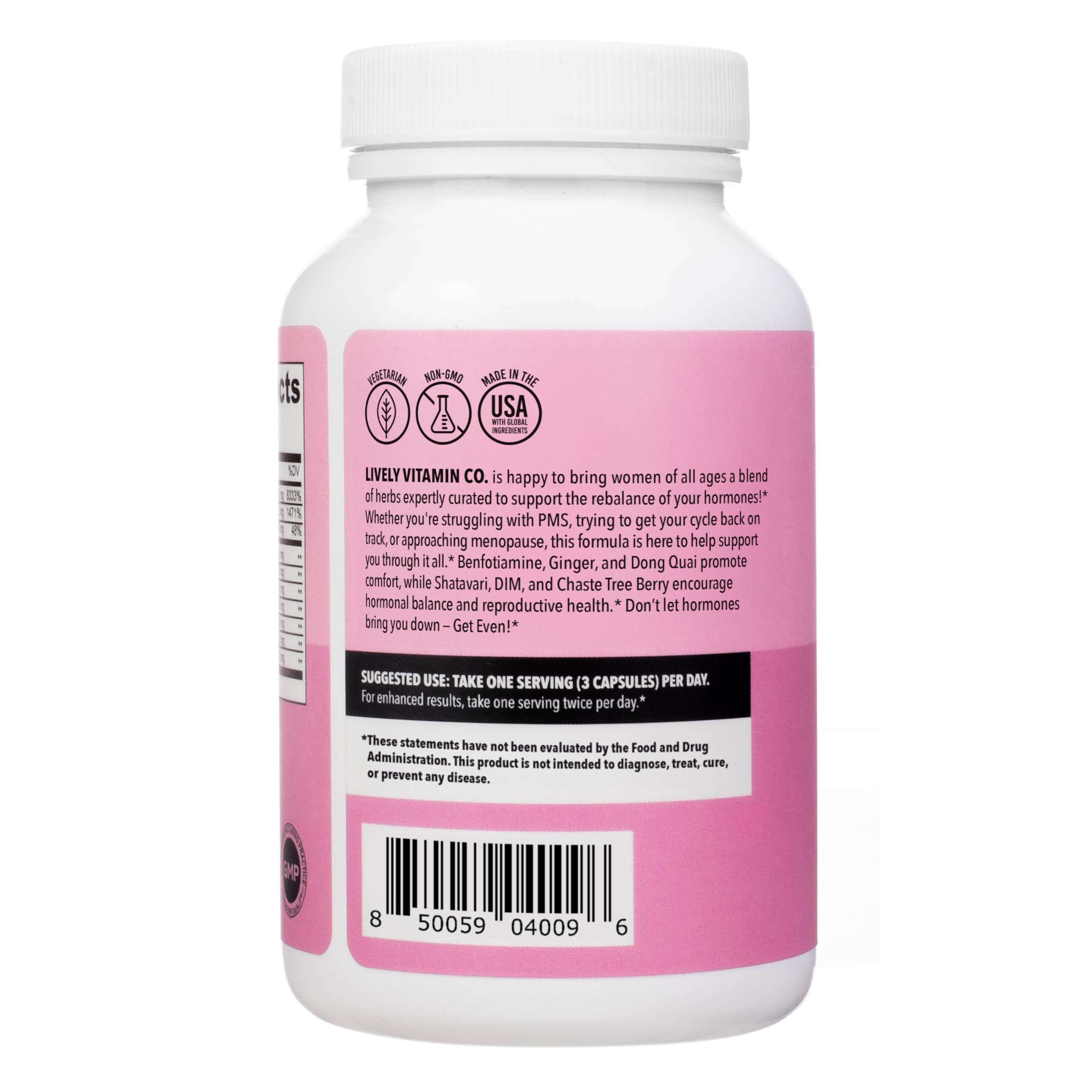 LIVELY VITAMIN CO. Get Even - Women's Hormonal Balance Blend - Helps Reduce Severity of Periods, PMS & Menopause - Eases Cramps & Bloating - Mood Regulation - Period Pain & Discomfort - 90 Count LIVELY VITAMIN CO buy supplements canada