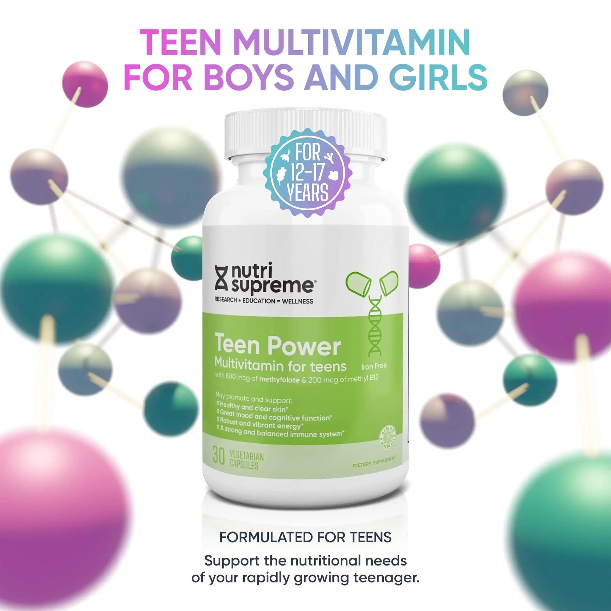 Nutri Supreme Teen Multivitamin for Boys and Girls 12-17, Best Kosher One Per Day Teen Vitamins, Formulated for Teen Development NUTRI-SUPREME RESEARCH buy supplements canada