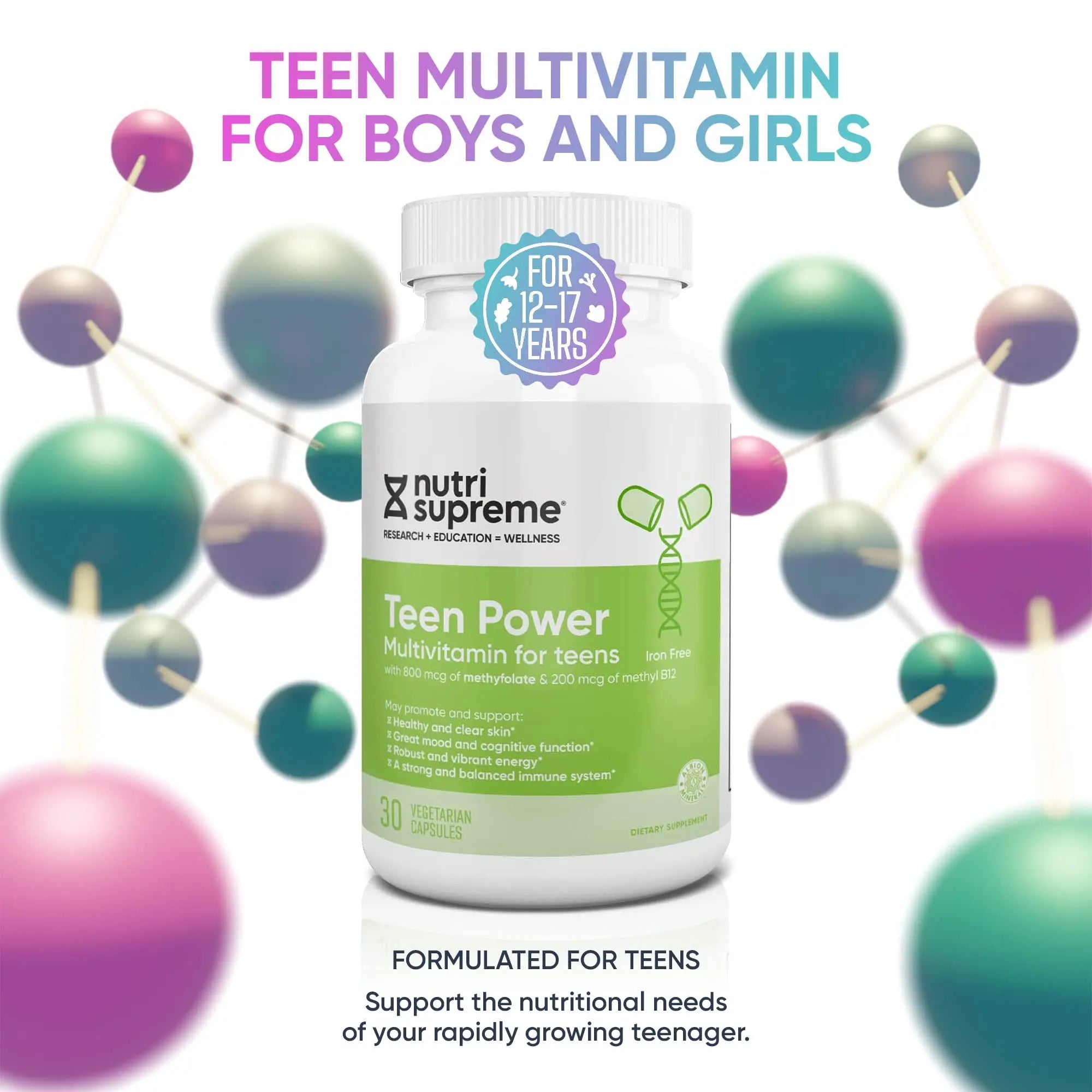 Nutri Supreme Teen Multivitamin for Boys and Girls 12-17, Best Kosher One Per Day Teen Vitamins, Formulated for Teen Development NUTRI-SUPREME RESEARCH buy supplements canada