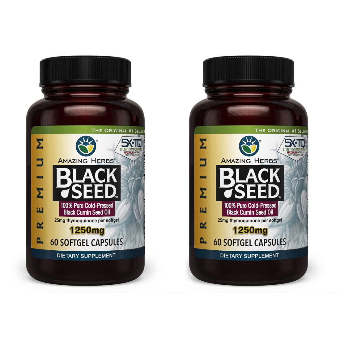 Amazing Herbs Premium Black Seed Oil Capsules - High Potency, Cold Pressed Nigella Amazing Herbs buy supplements canada