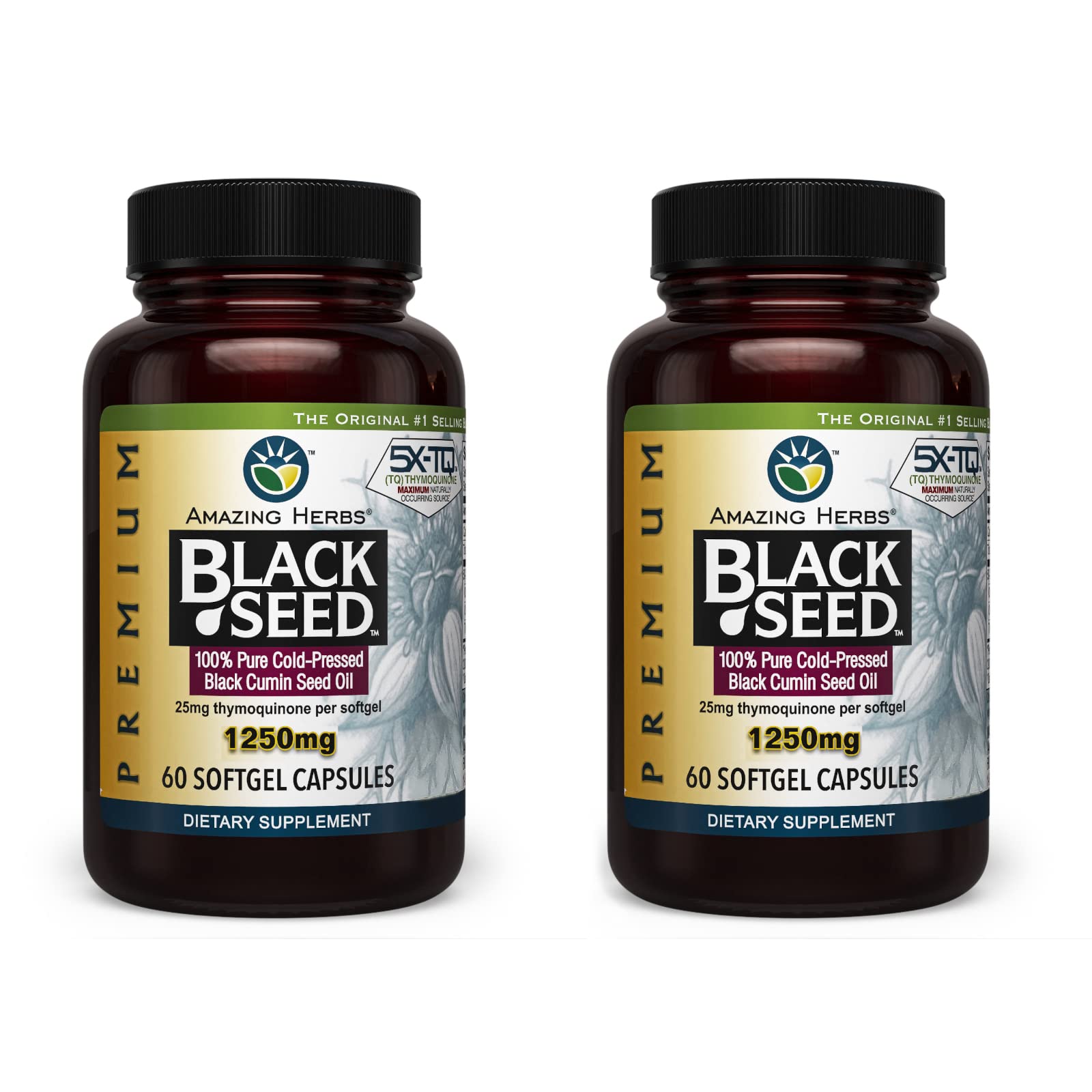 Amazing Herbs Premium Black Seed Oil Capsules - High Potency, Cold Pressed Nigella Amazing Herbs buy supplements canada