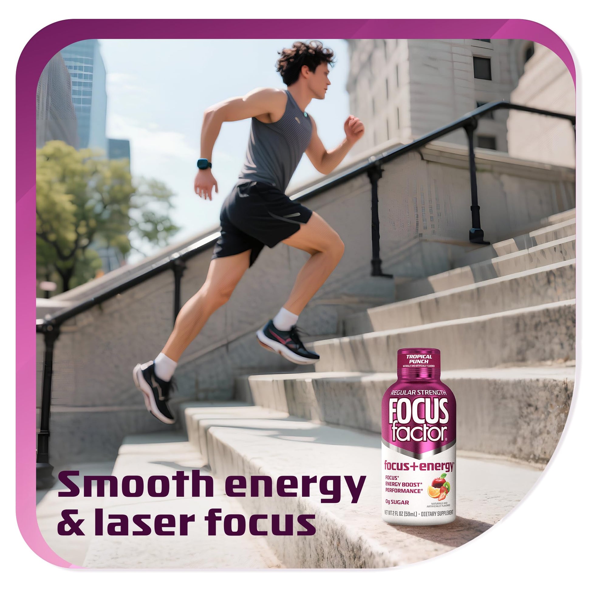 Focus Factor Focus + Energy Shots - 12 x 2oz Bottles (Tropical Punch Flavor) - Powered by Nootropics with Caffeine, L-Theanine, Ginkgo, Bacopa, L-Tyrosine, Alpha GPC Focus Factor buy supplements canada