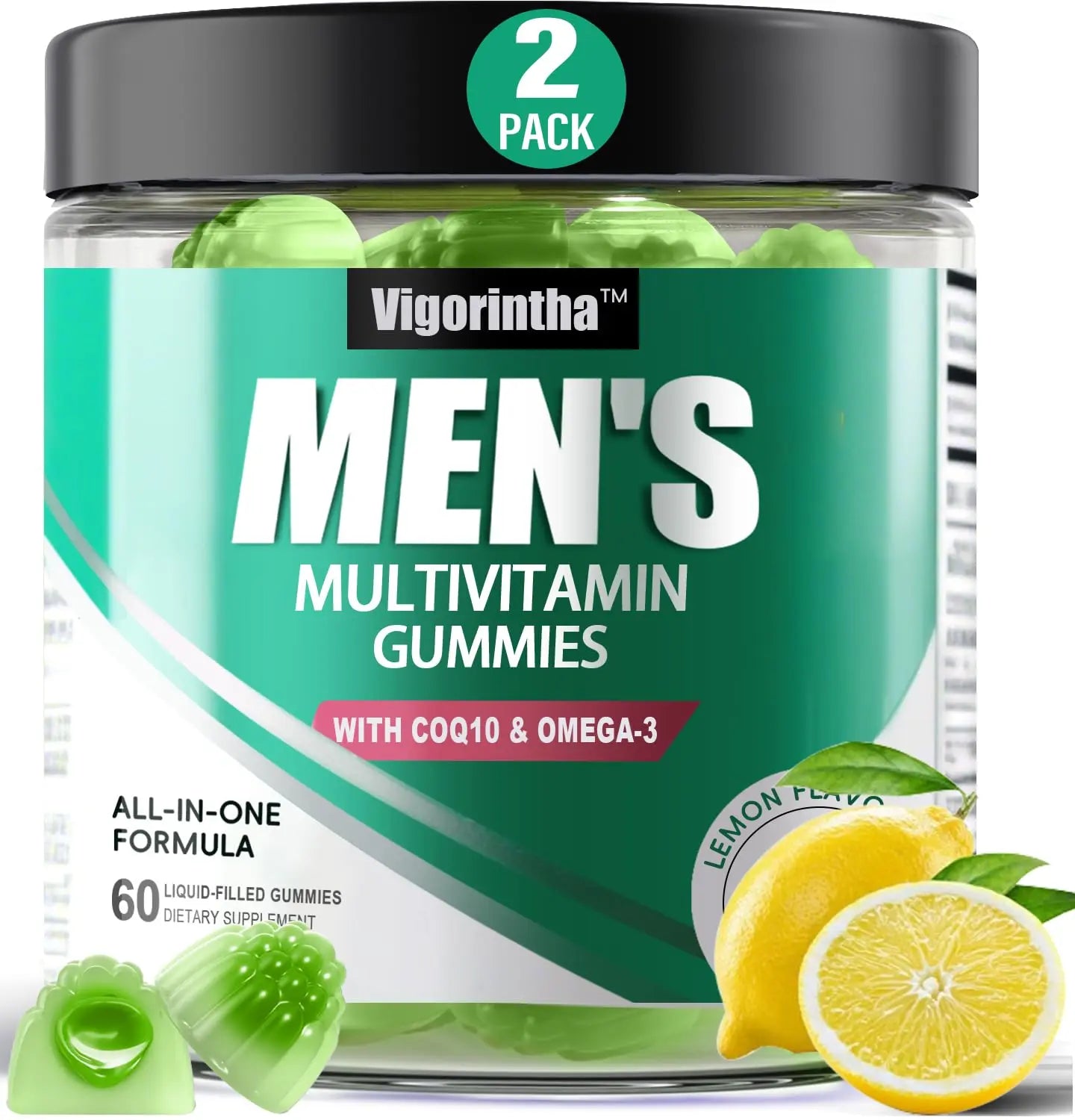 2 Pack Mens Multivitamins Gummies- Methylated Multivitamin for Men with Coq 10, Vegan Omega 3, Vitamins A C E D3 K2 B6 B12 B1 B2 Vigorintha buy supplements canada