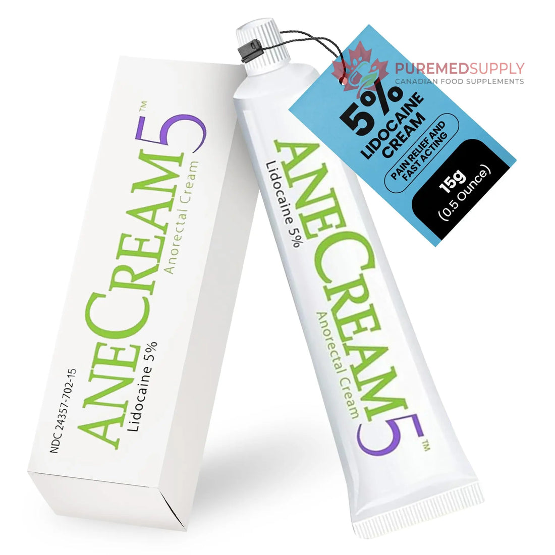 AneCream5-5% Lidocaine Numbing Cream - Maximum OTC Strength, Medical Grade Numbing Cream, Topical Anesthetic Lidocaine for Local & Anorectal Uses, Hemorrhoid Cream (0.5 oz/15 g) AneCream buy supplements canada