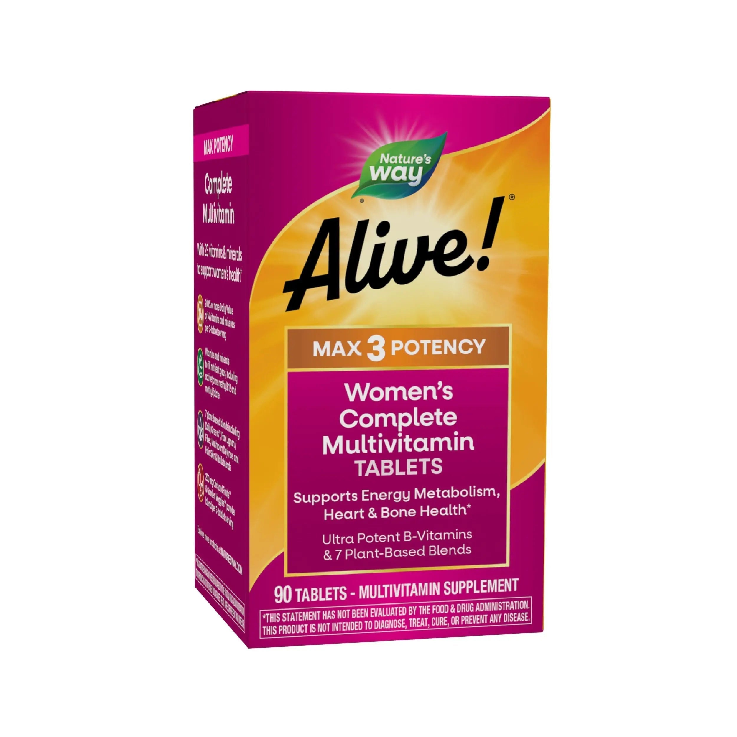 Nature's Way Alive! Max3 Daily Women's Multivitamin, Food-Based Blends (1,130mg per serving) and Antioxidants, 90 Tablets Nature's Way buy supplements canada