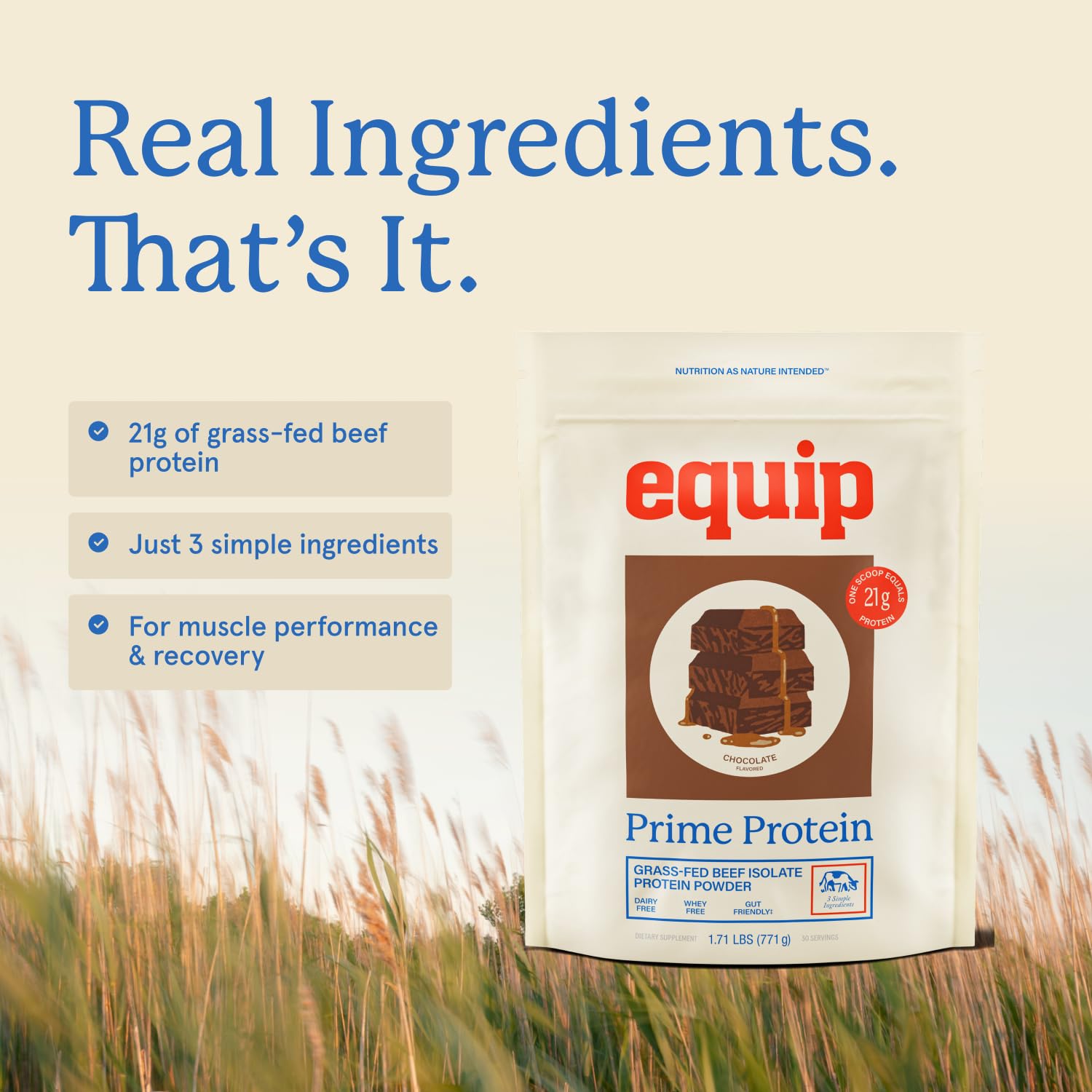 Equip Foods Prime Protein Powder | Clean, Grass Fed Beef Protein Powder | Carnivore Protein Isolate | Paleo, Keto Friendly | Gluten & Dairy Free | Helps Build & Repair Tissue Equip buy supplements canada
