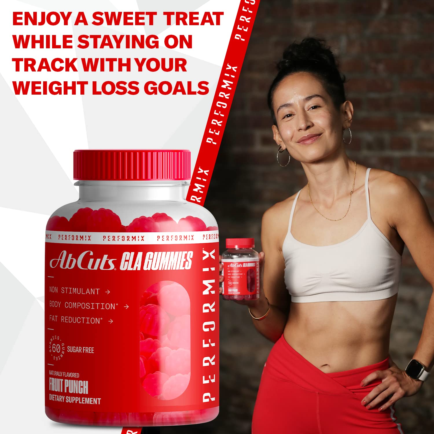 PERFORMIX AbCuts CLA Gummies - 60 Gummies, Fruit Punch - Non-Stimulant PERFORMIX buy supplements canada