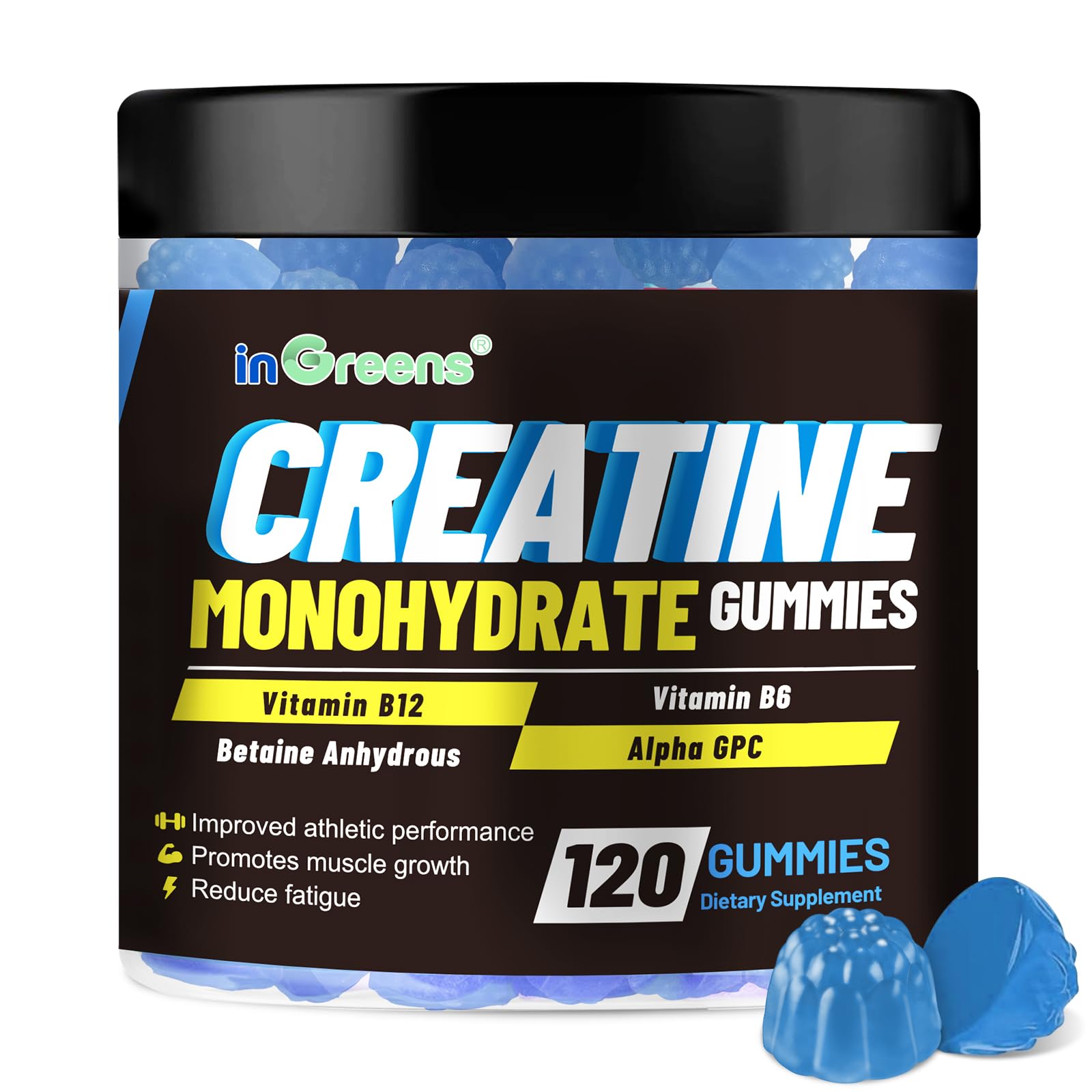 inGreens Creatine Monohydrate Gummies 6g per Serving, Sugar Free Creatine Supplements for Men & Women, Chewable Creatine for Muscle Growth, Strength, Energy inGreens buy supplements canada