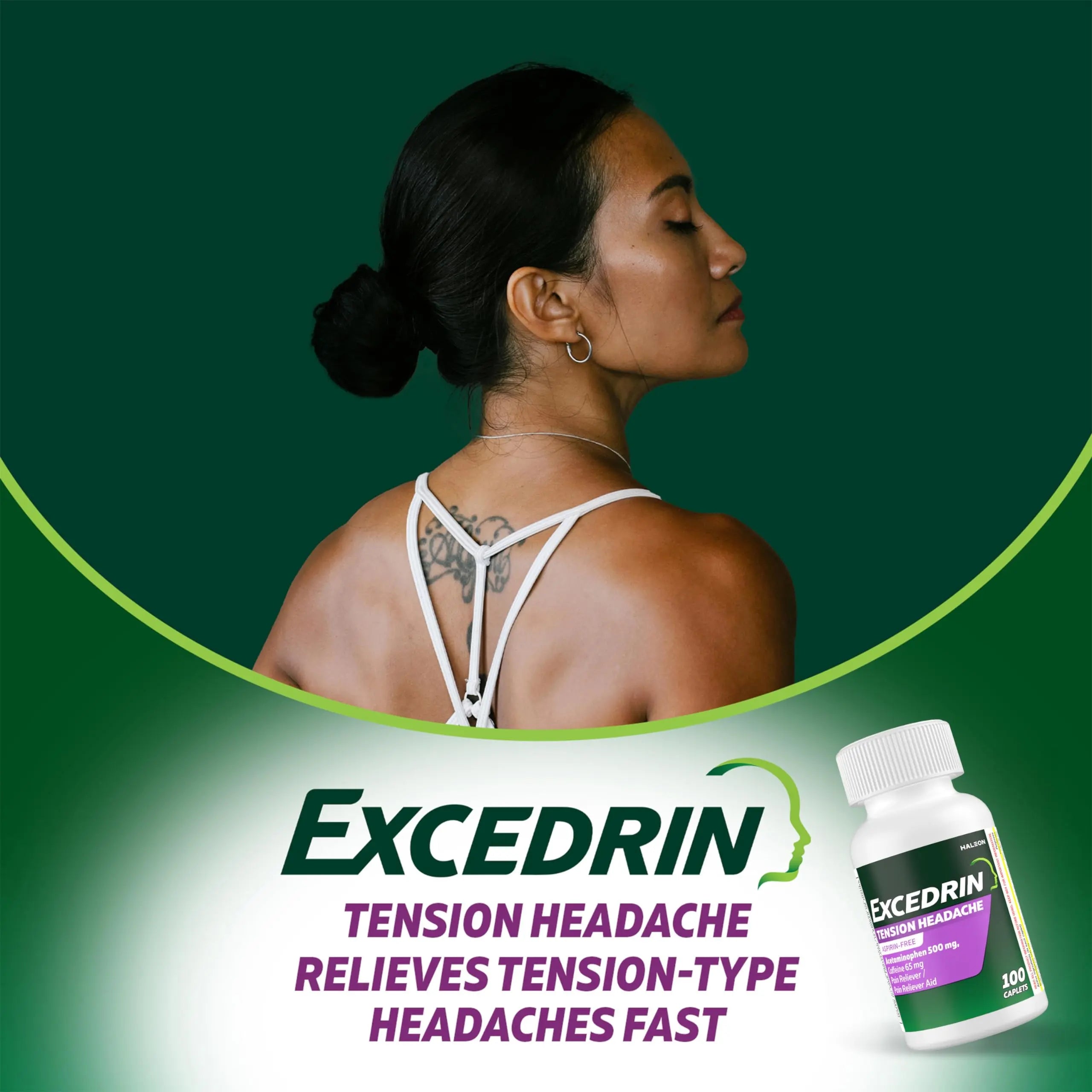 Excedrin Tension Headache Relief Caplets, Acetaminophen 500mg, Caffeine 65mg, Pain Reliever, Aspirin-Free, 100 Count Excedrin buy supplements canada